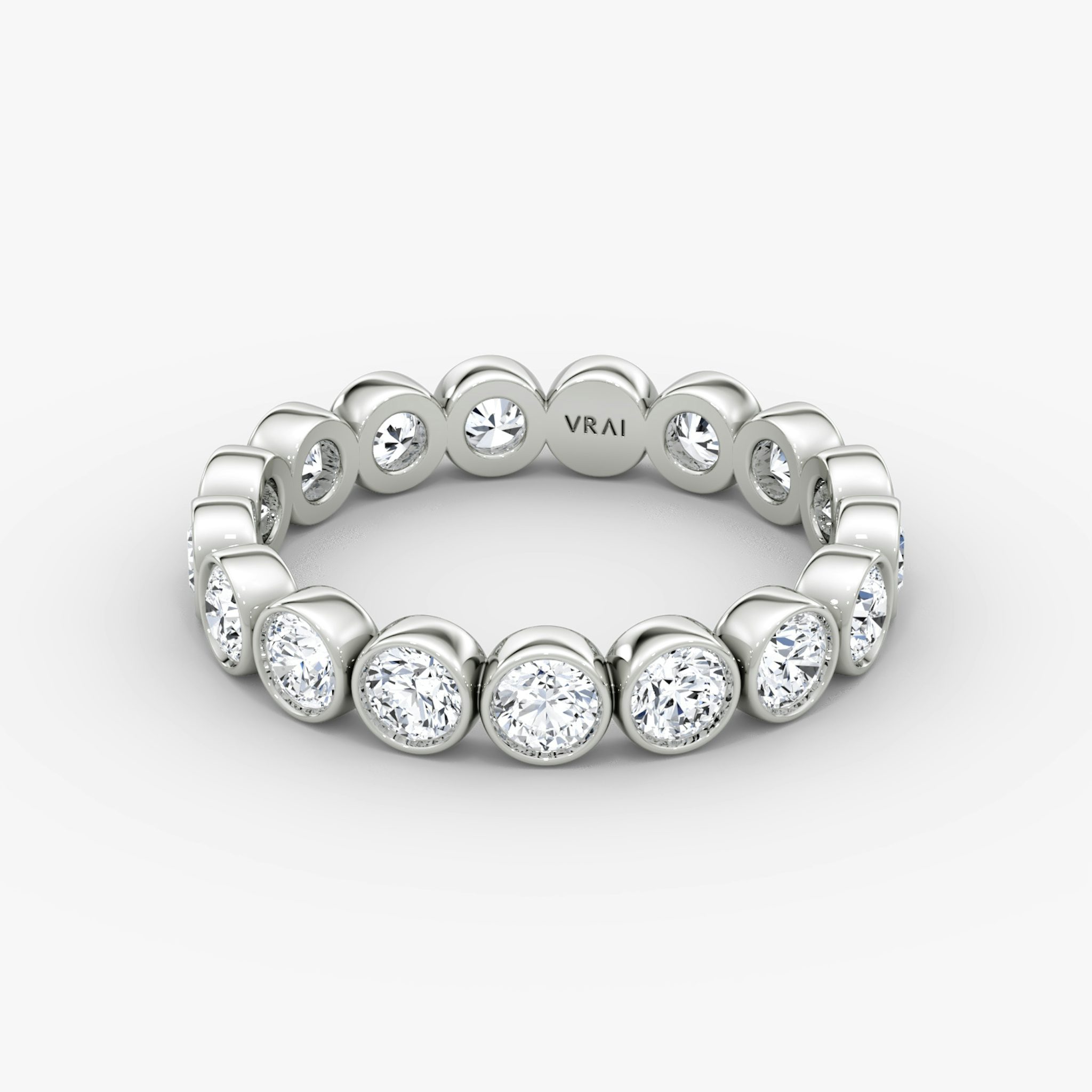The Bezel Eternity Band | Round Brilliant | 18k | White Gold | diamondSize: petite