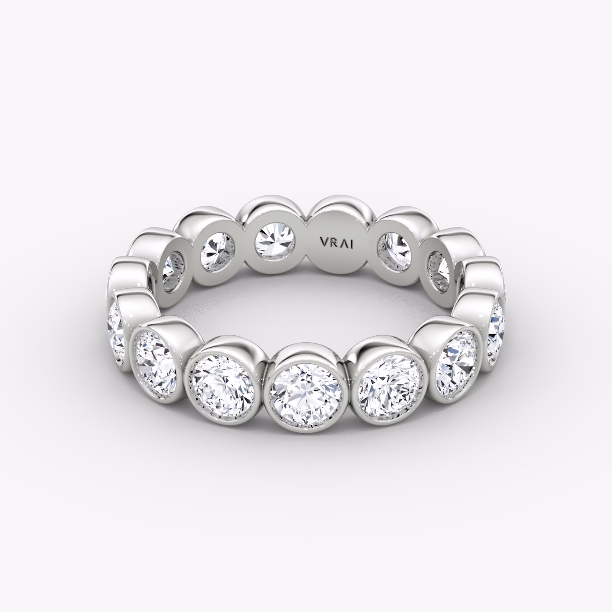 The Bezel Eternity Band | Round Brilliant | 18k | White Gold | diamondSize: original