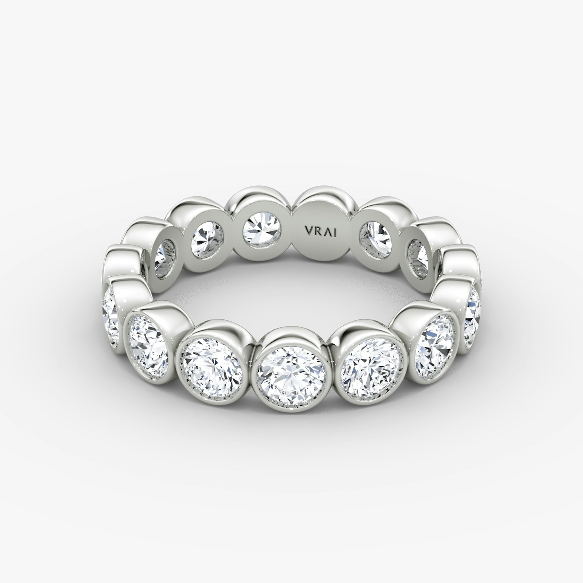 The Bezel Eternity Band | Round Brilliant | 18k | White Gold | diamondSize: original