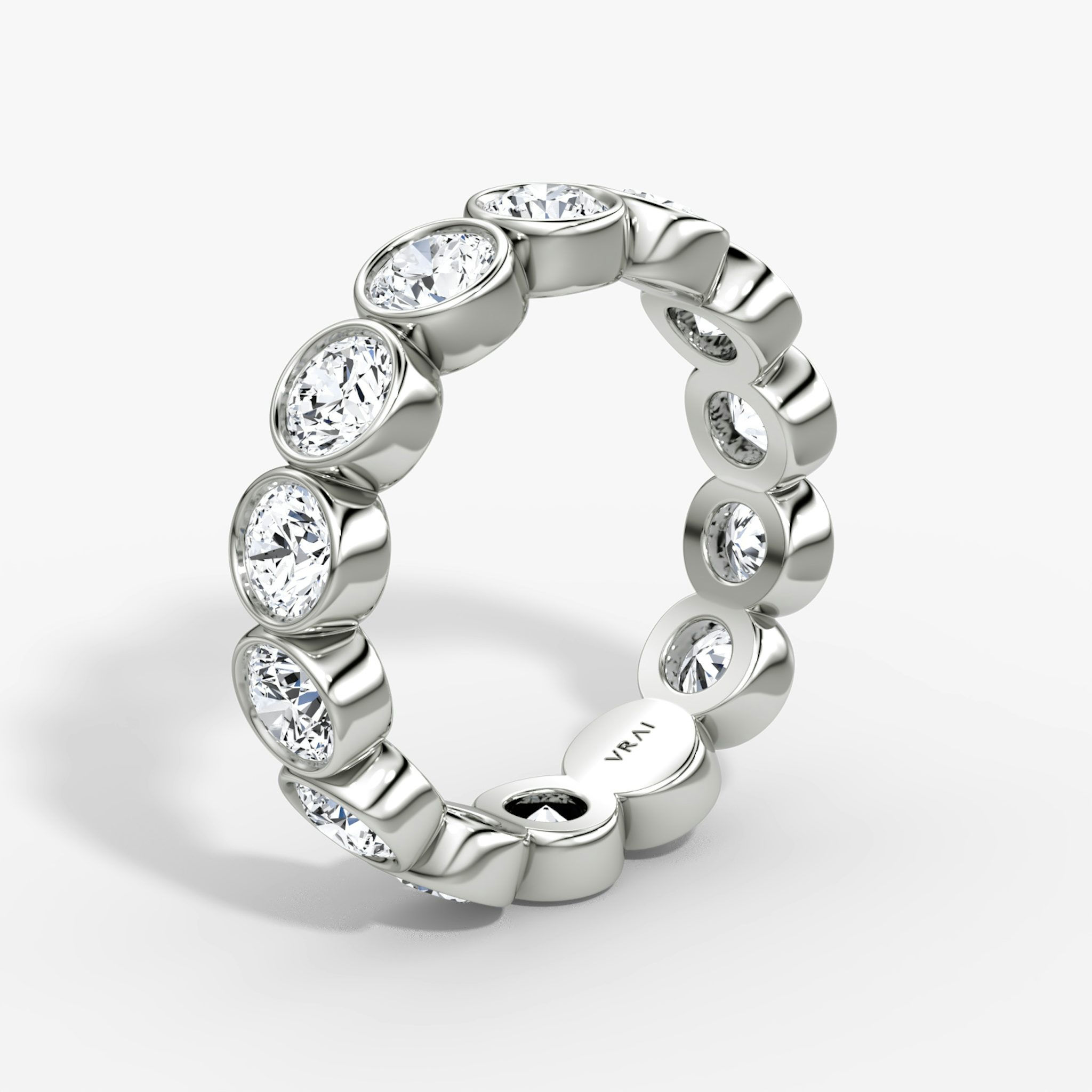 The Bezel Eternity Band | Round Brilliant | 18k | White Gold | diamondSize: large