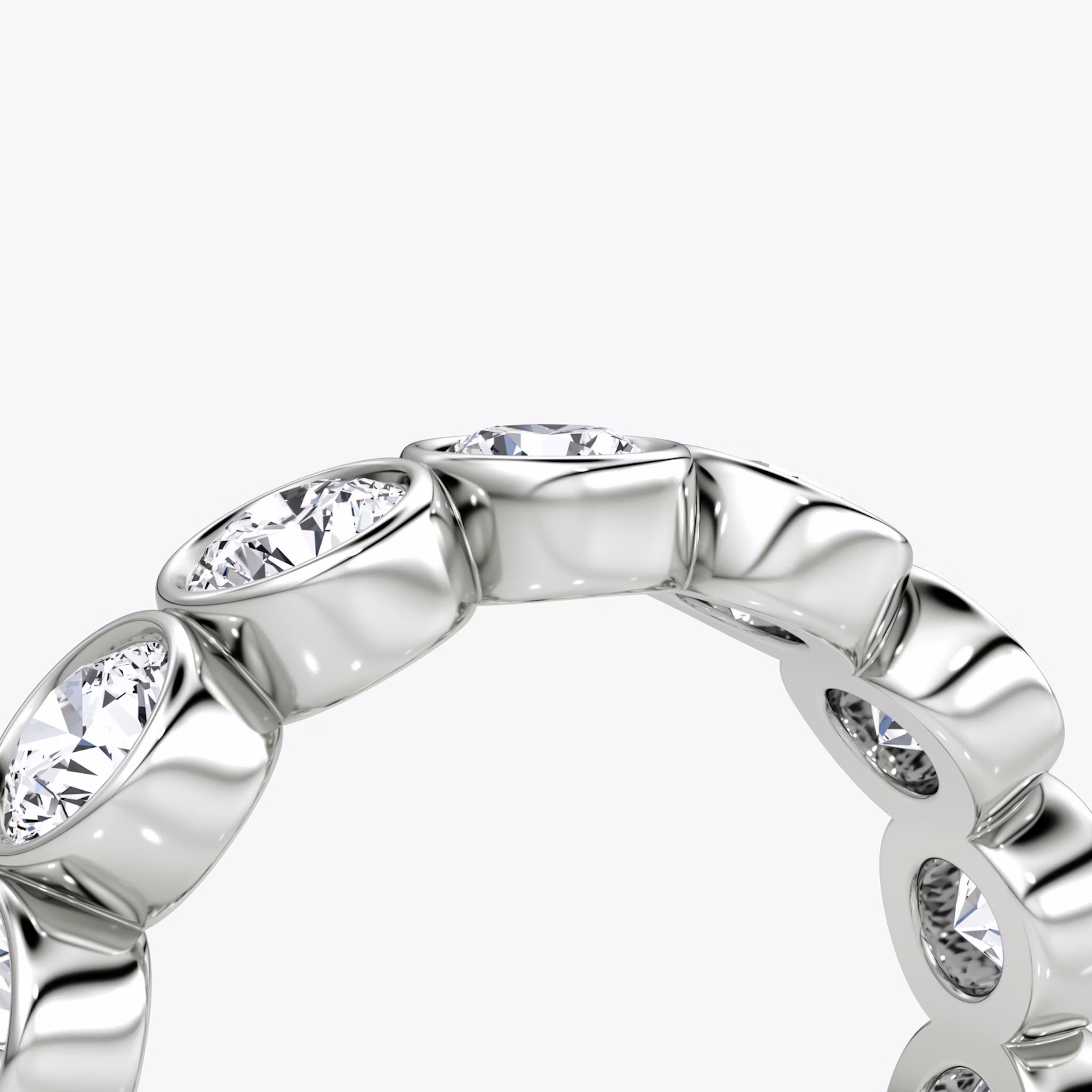 The Bezel Eternity Band | Round Brilliant | 18k | White Gold | diamondSize: large