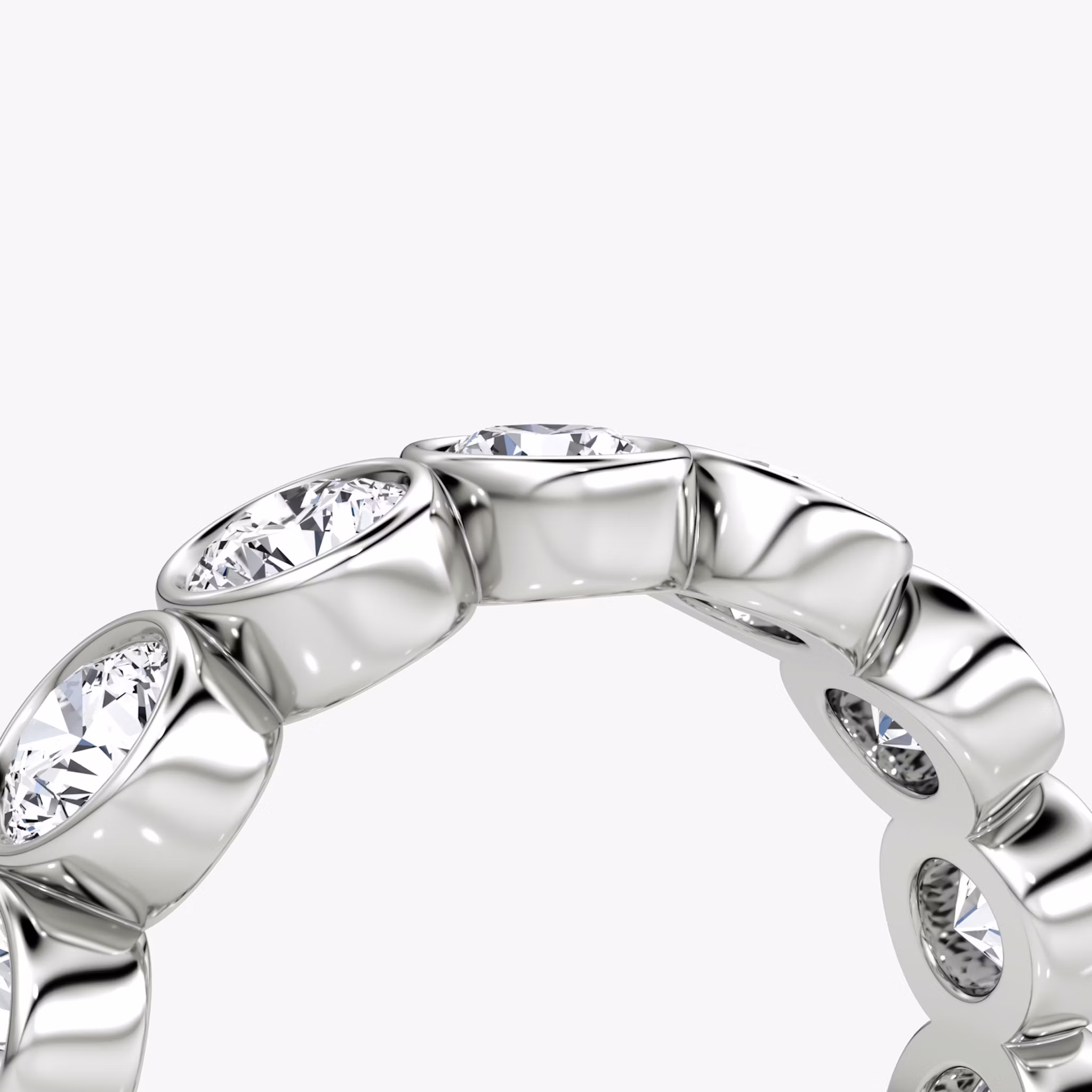 The Bezel Eternity Band | Round Brilliant | 18k | White Gold | diamondSize: large