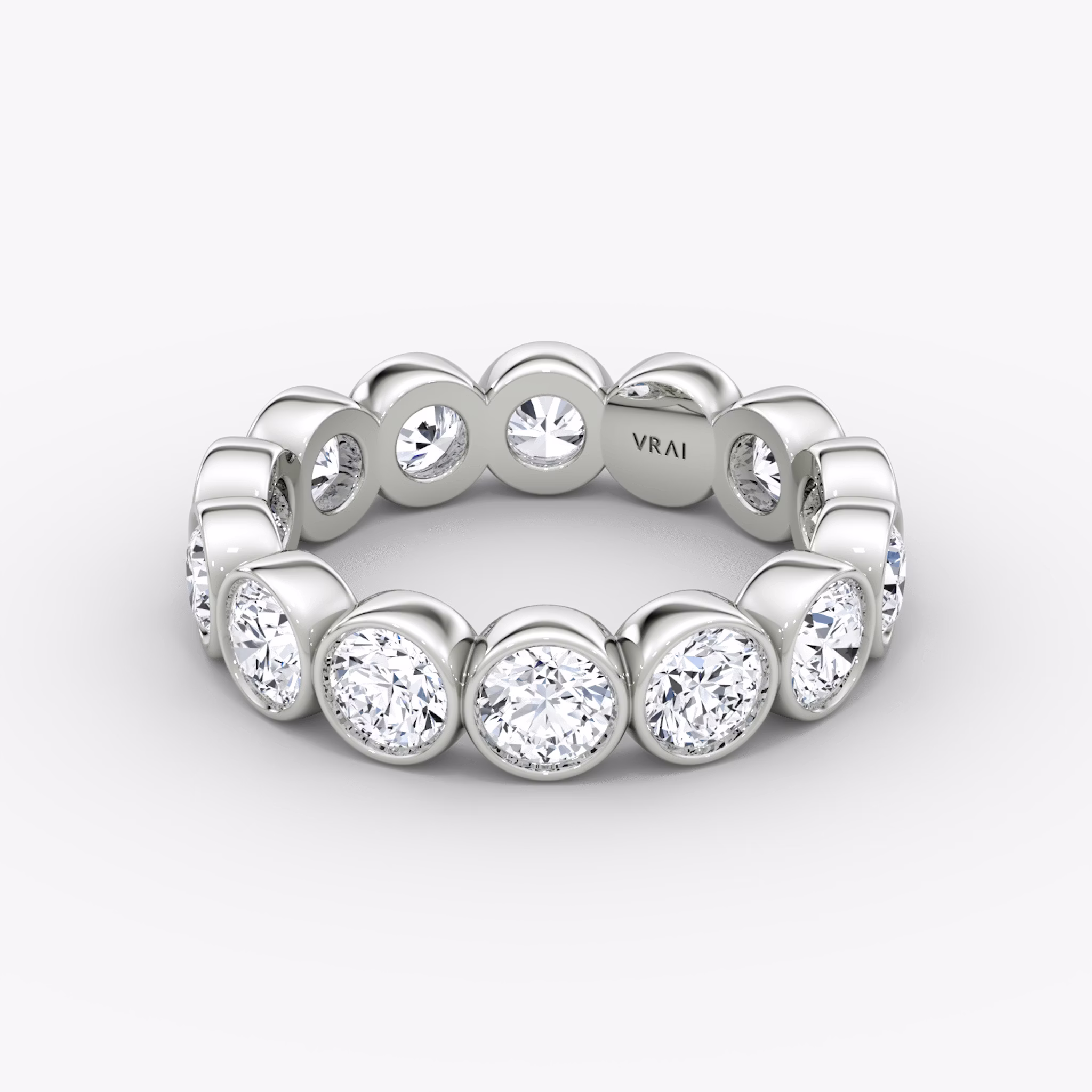 The Bezel Eternity Band | Round Brilliant | 18k | White Gold | diamondSize: large