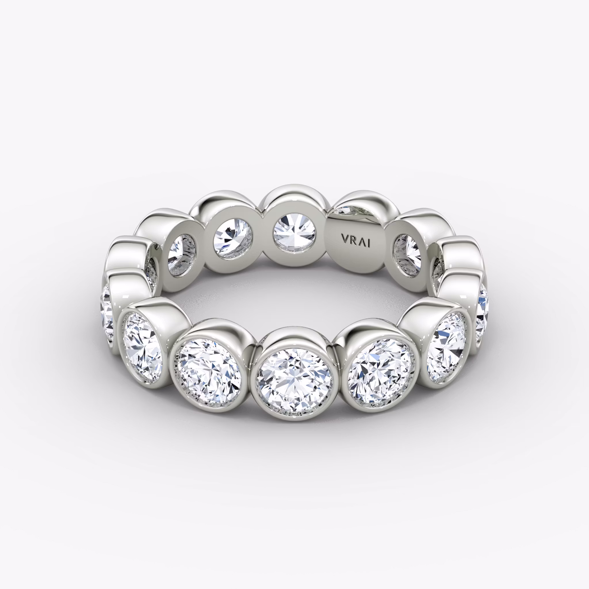 Bezel Eternity Ehering Rund | Platinum