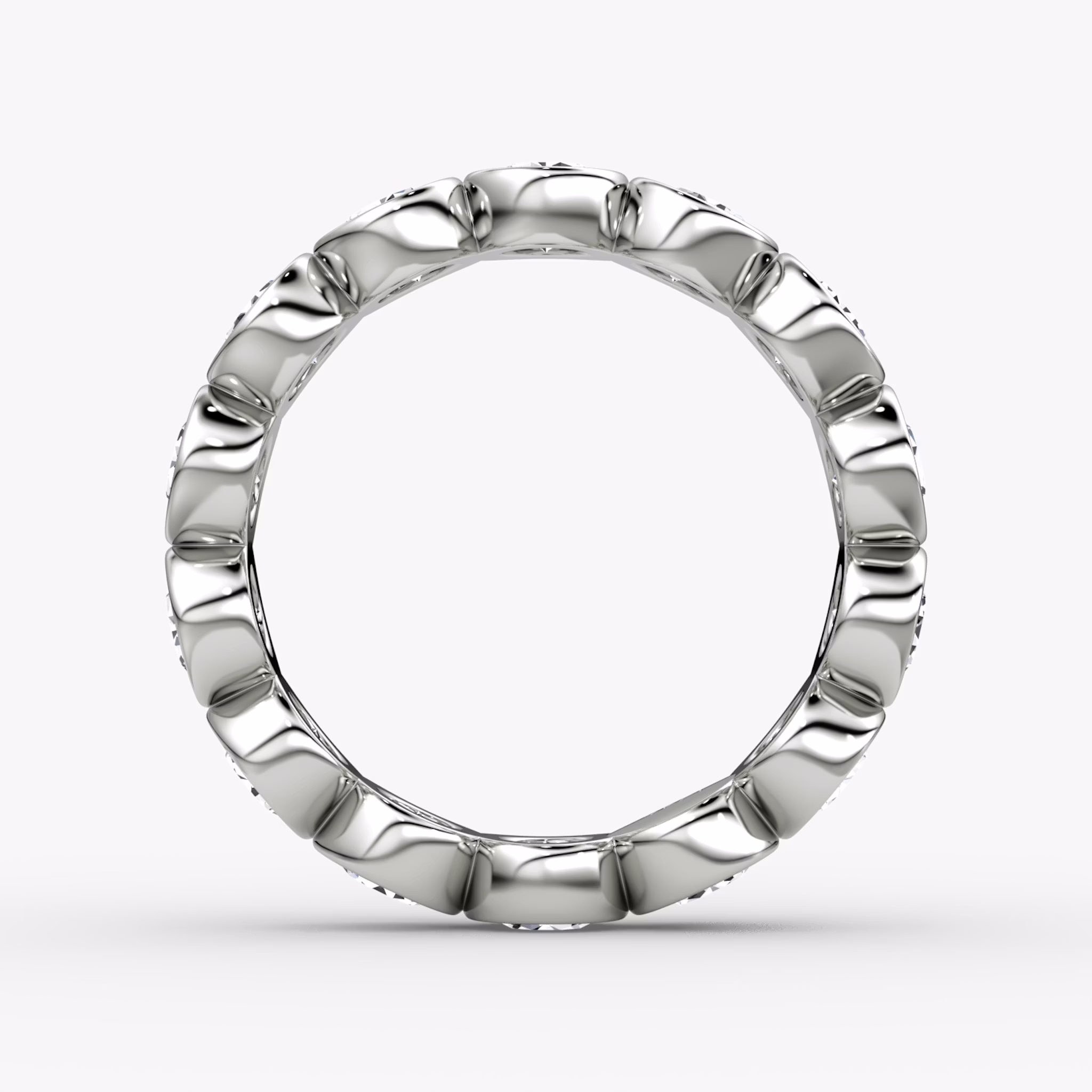 The Bezel Eternity Band | Round Brilliant | 18k | White Gold | diamondSize: large