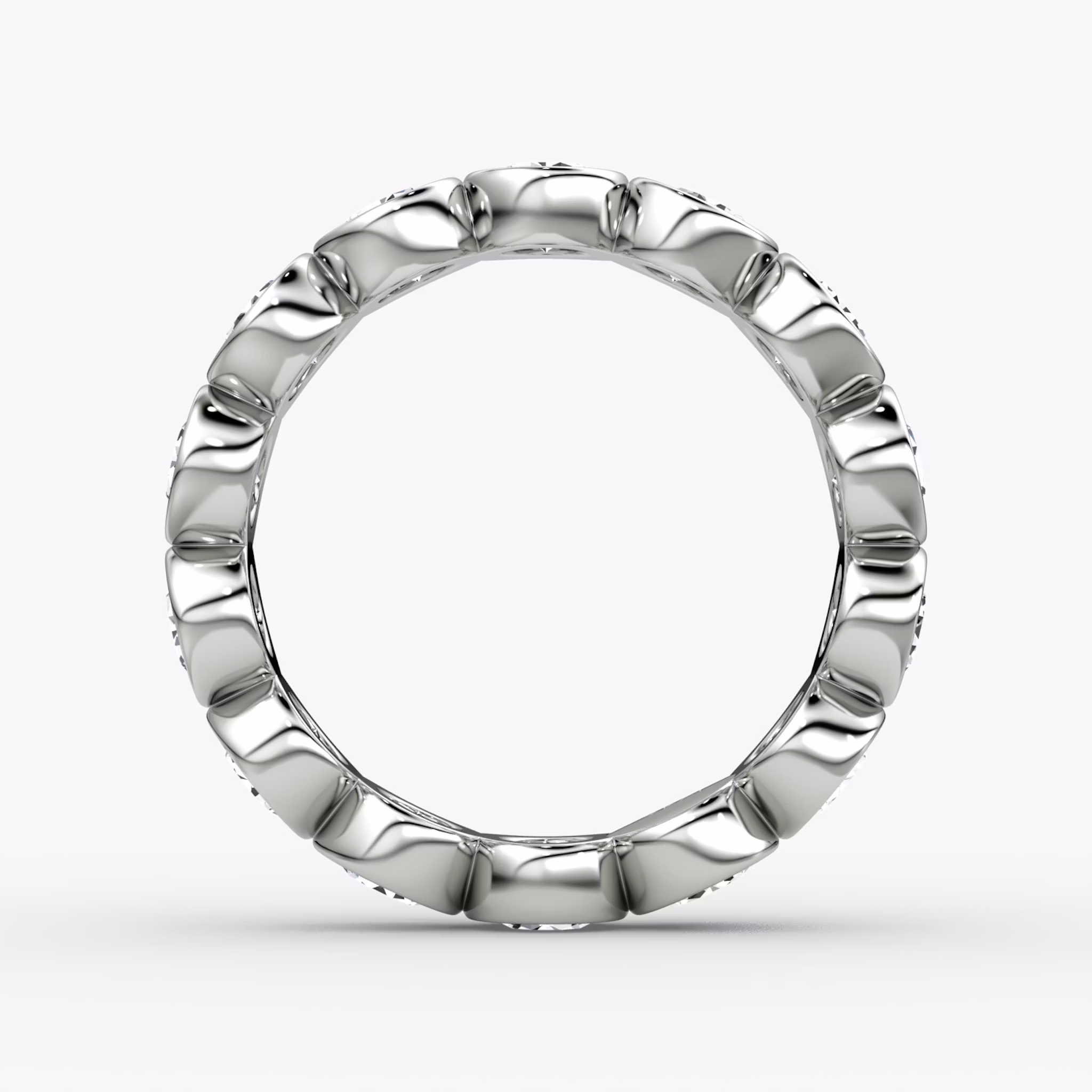 The Bezel Eternity Band | Round Brilliant | 18k | White Gold | diamondSize: large