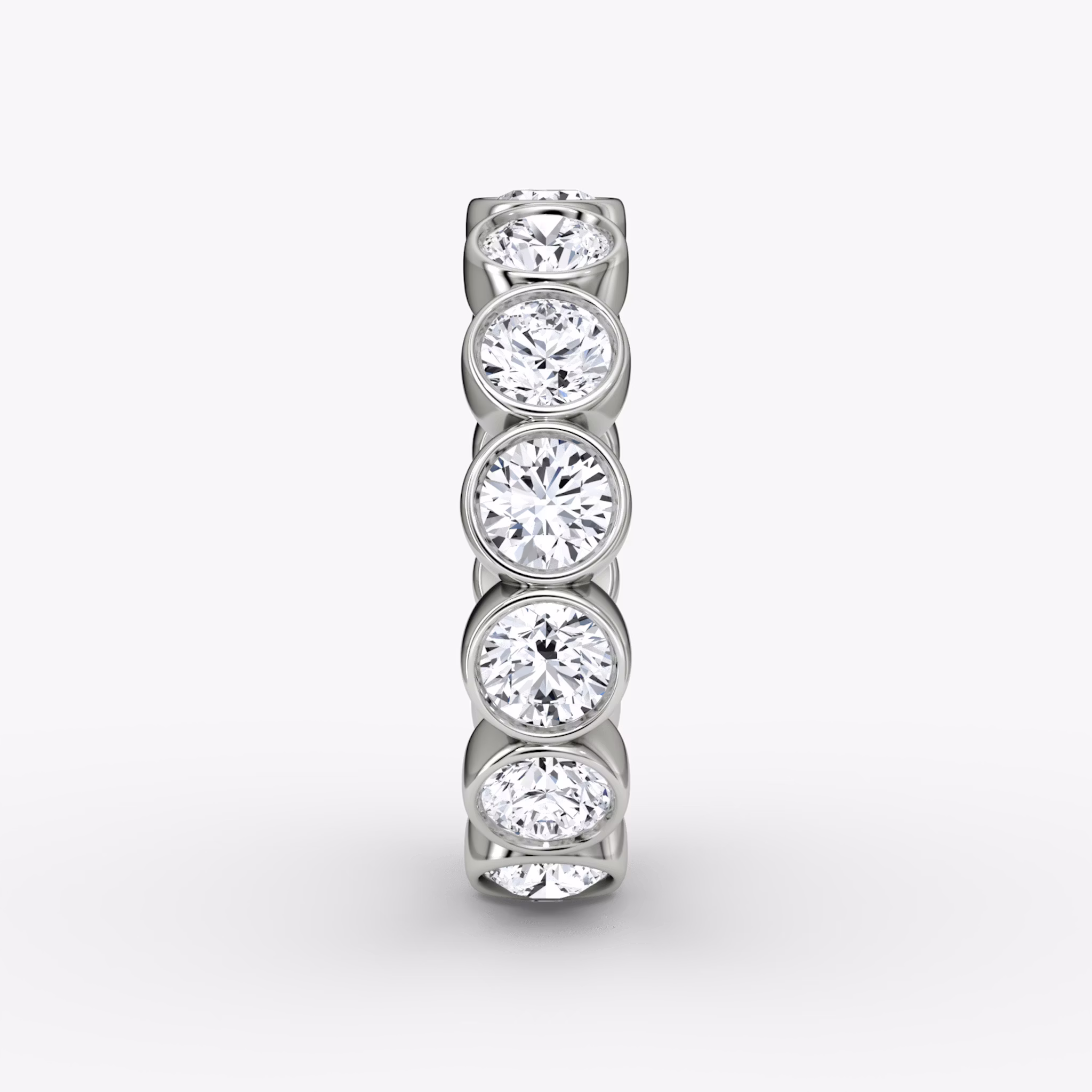 The Bezel Eternity Band | Round Brilliant | 18k | White Gold | diamondSize: large