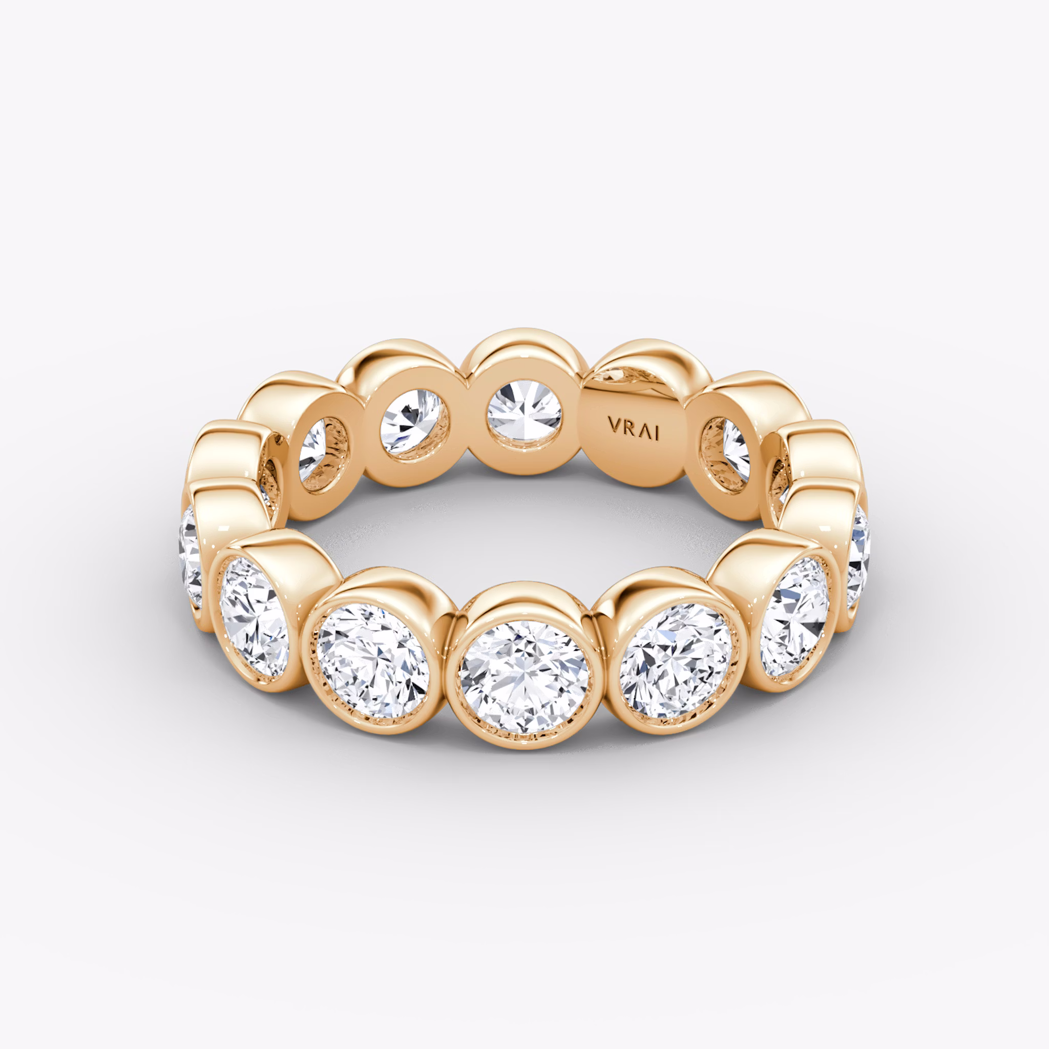 The Bezel Eternity Band | Round Brilliant | 14k | Rose Gold | diamondSize: large