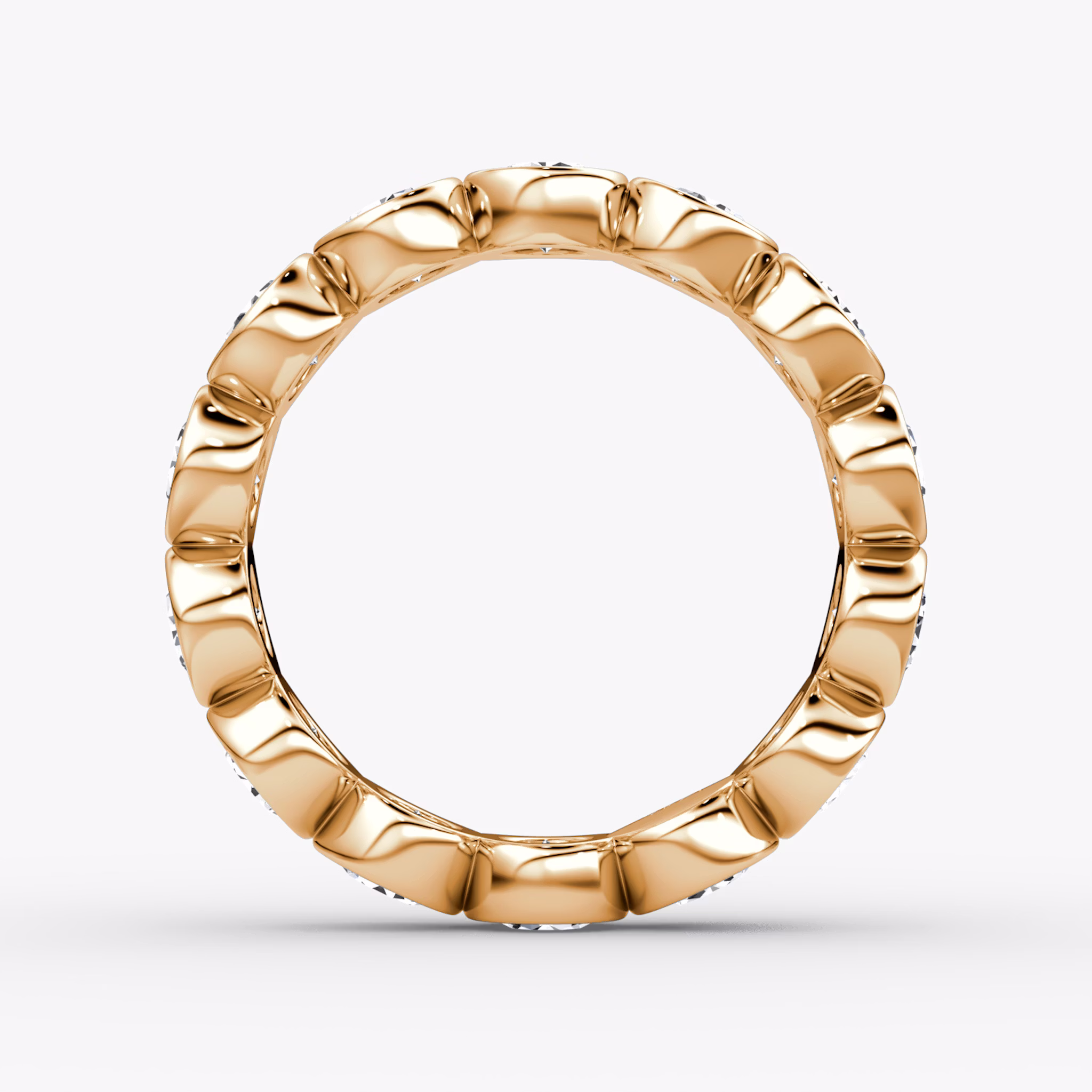 The Bezel Eternity Band | Round Brilliant | 14k | Rose Gold | diamondSize: large