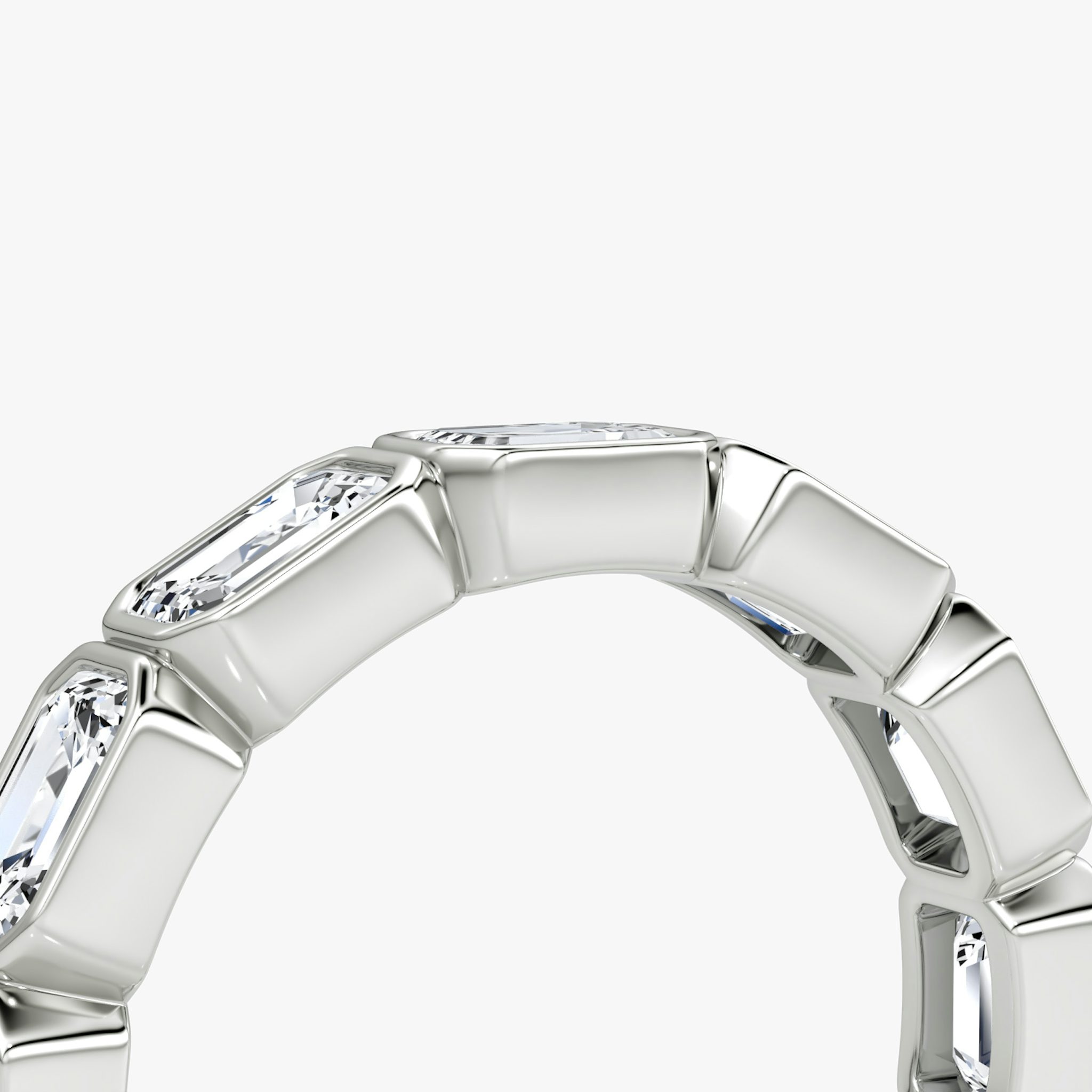 The Bezel Eternity Band | Emerald | 18k | White Gold | diamondSize: medium