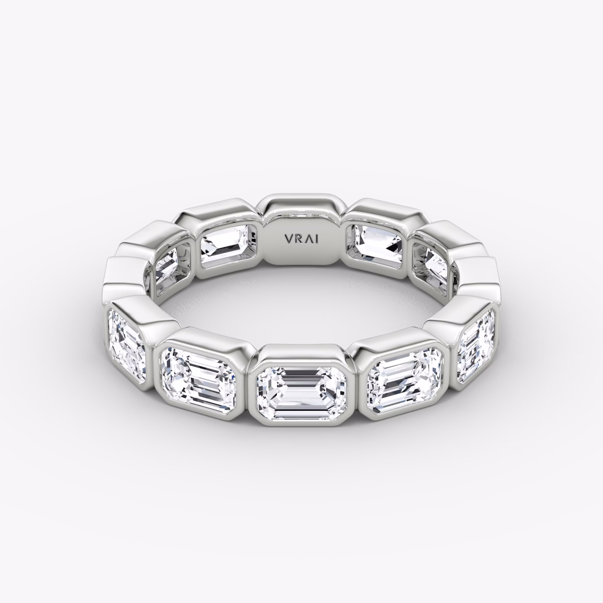 The Bezel Eternity Band | Emerald | 18k | White Gold | diamondSize: medium
