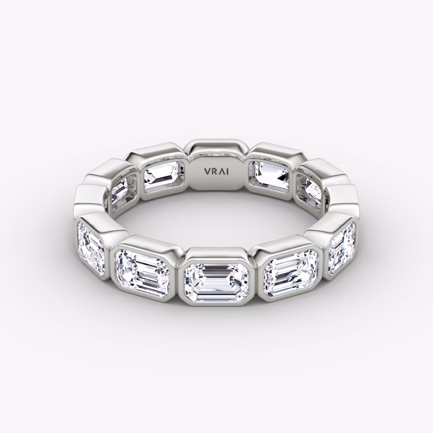 The Bezel Eternity Band Emerald | White Gold