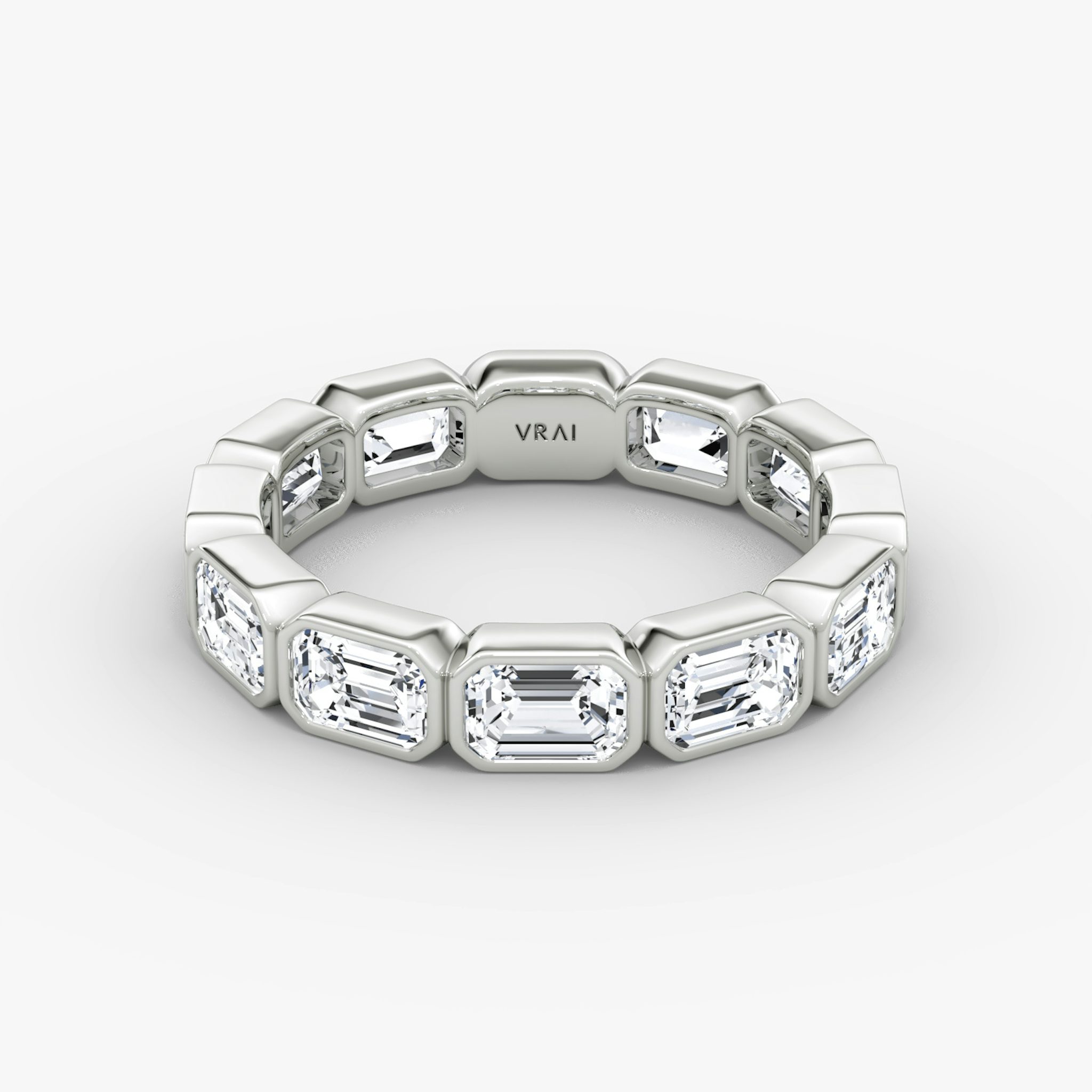 The Bezel Eternity Band | Emerald | 18k | White Gold | diamondSize: medium