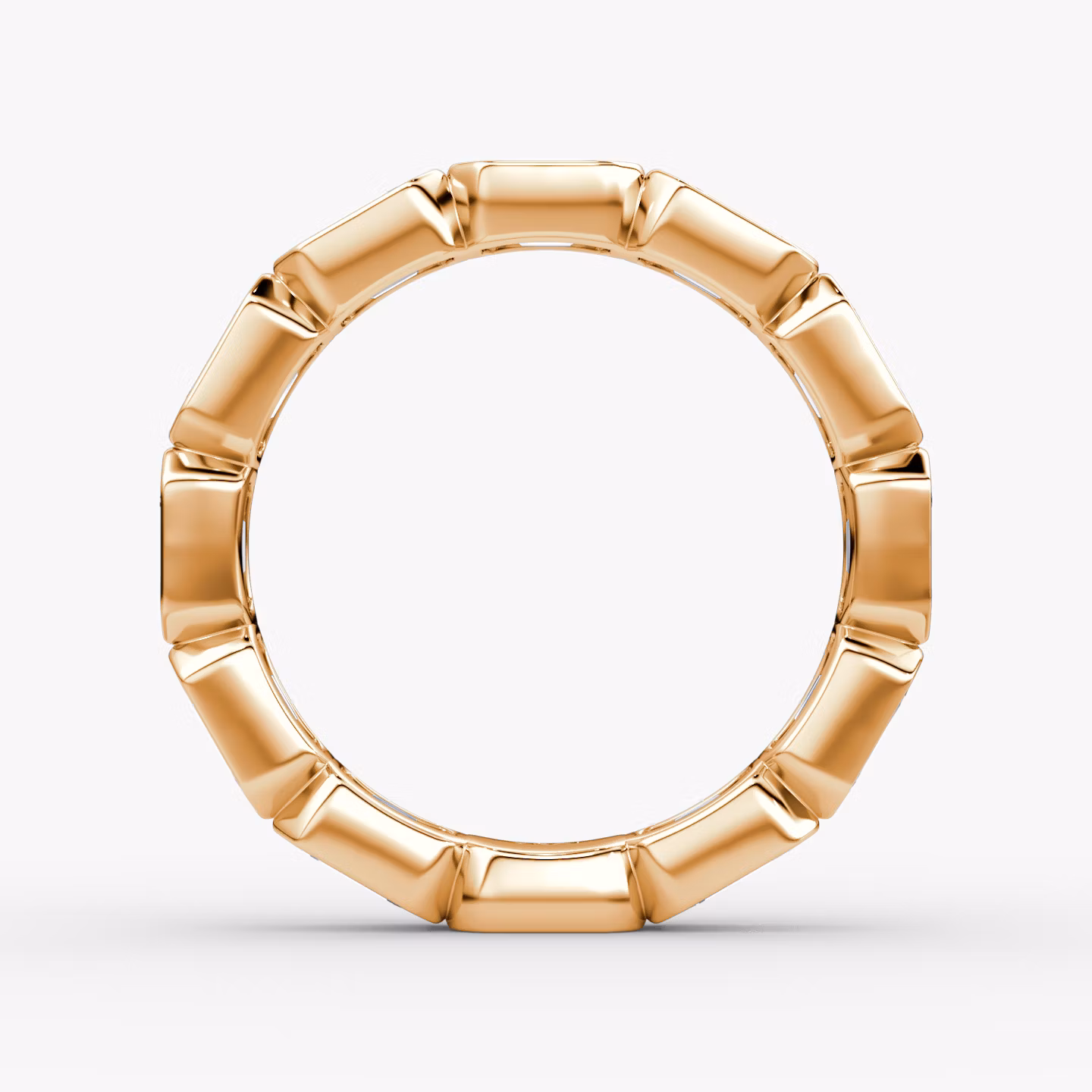 The Bezel Eternity Band | Emerald | 14k | Rose Gold | diamondSize: medium