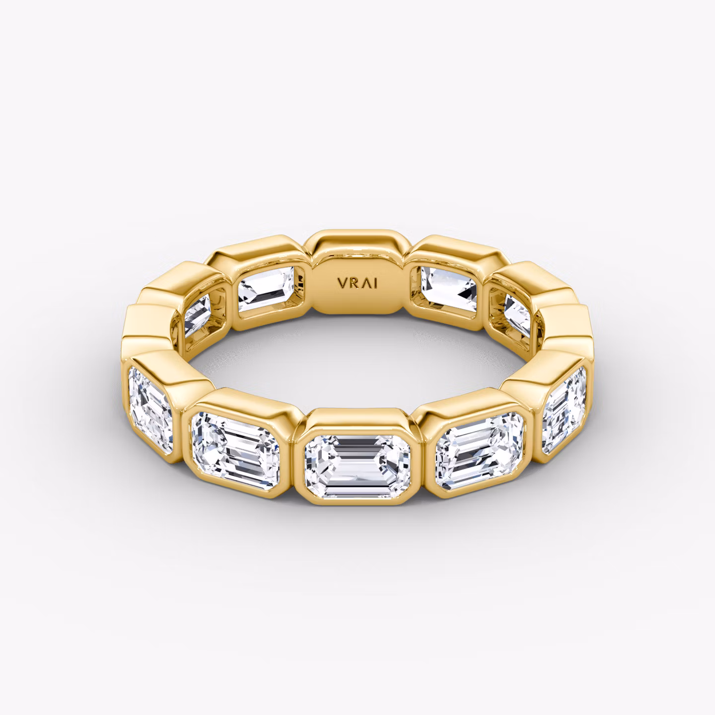 The Bezel Eternity Band Emerald | Yellow Gold