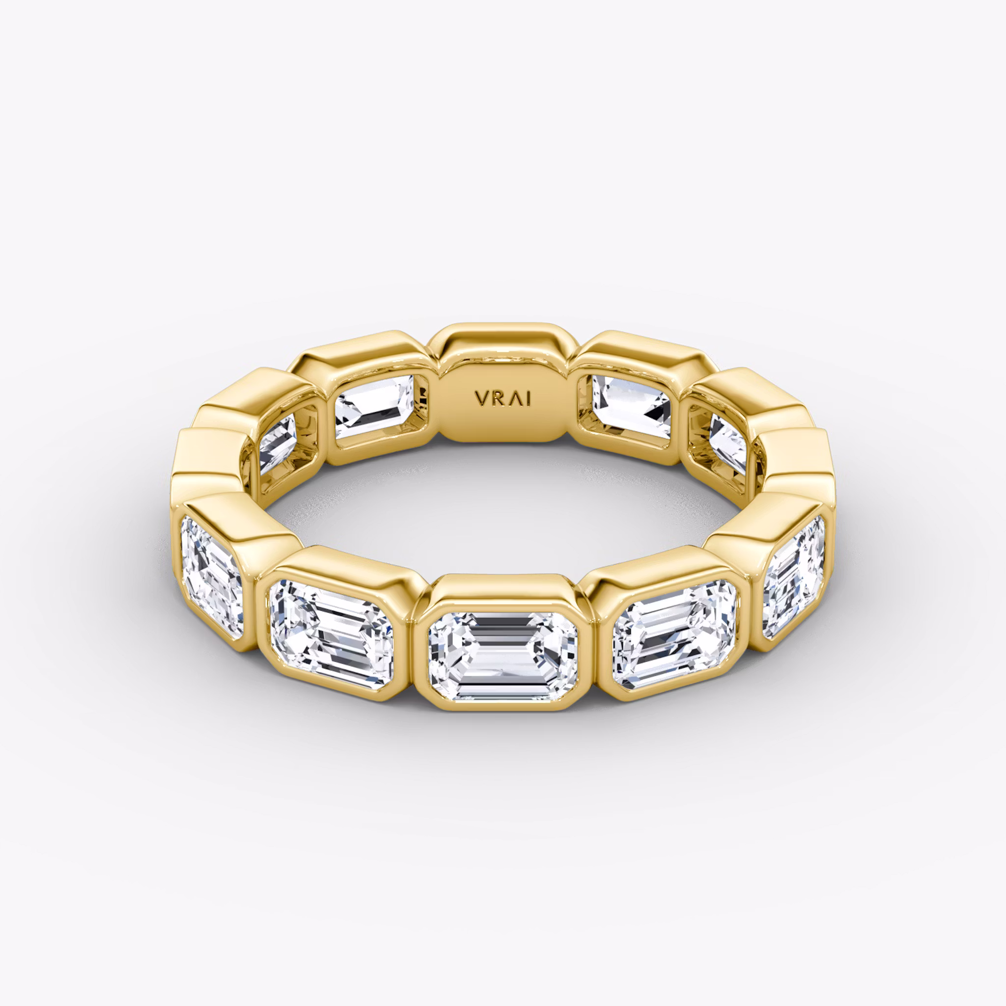 The Bezel Eternity Band Emerald | Yellow Gold