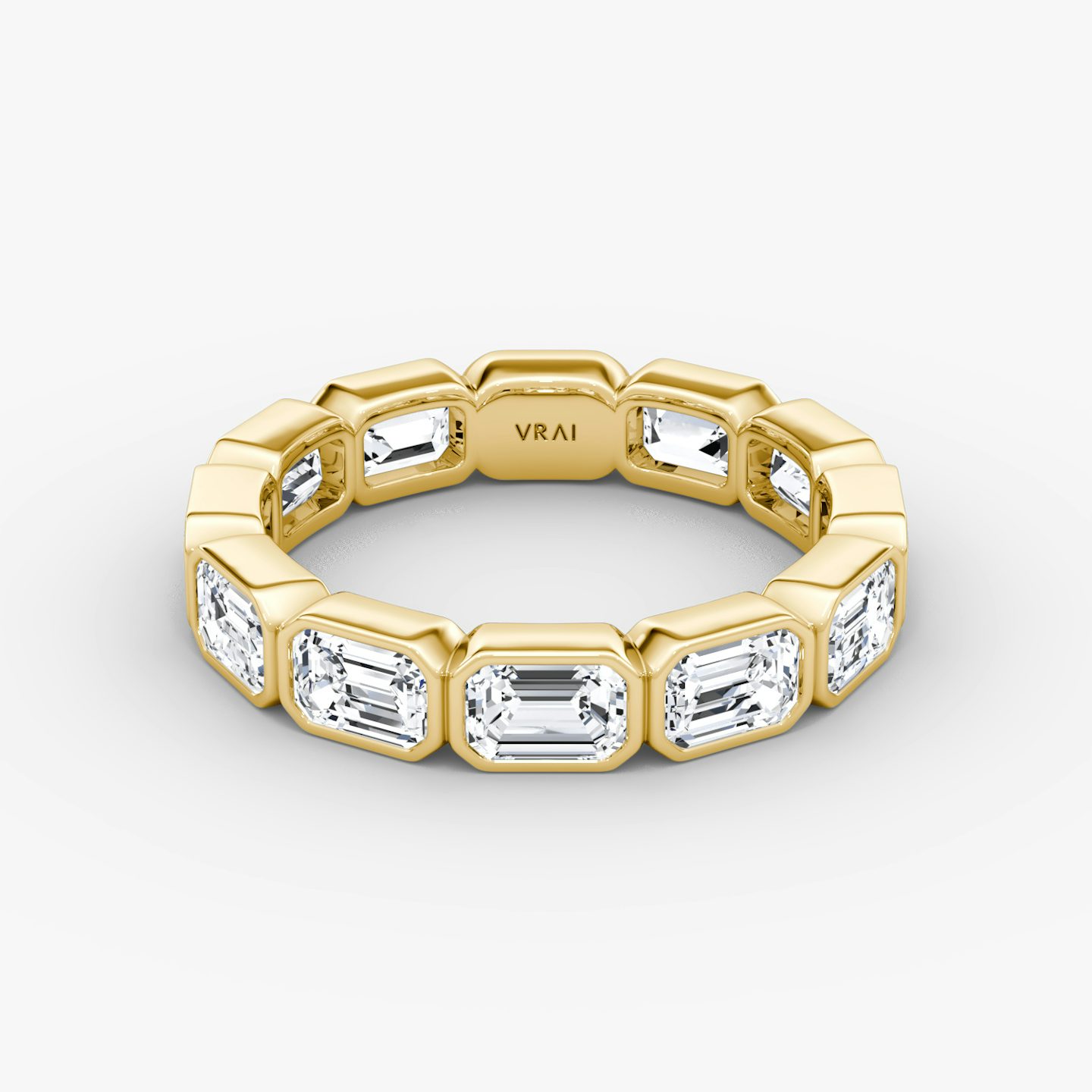 The Bezel Eternity Band | Emerald | 18k | Yellow Gold | diamondSize: medium