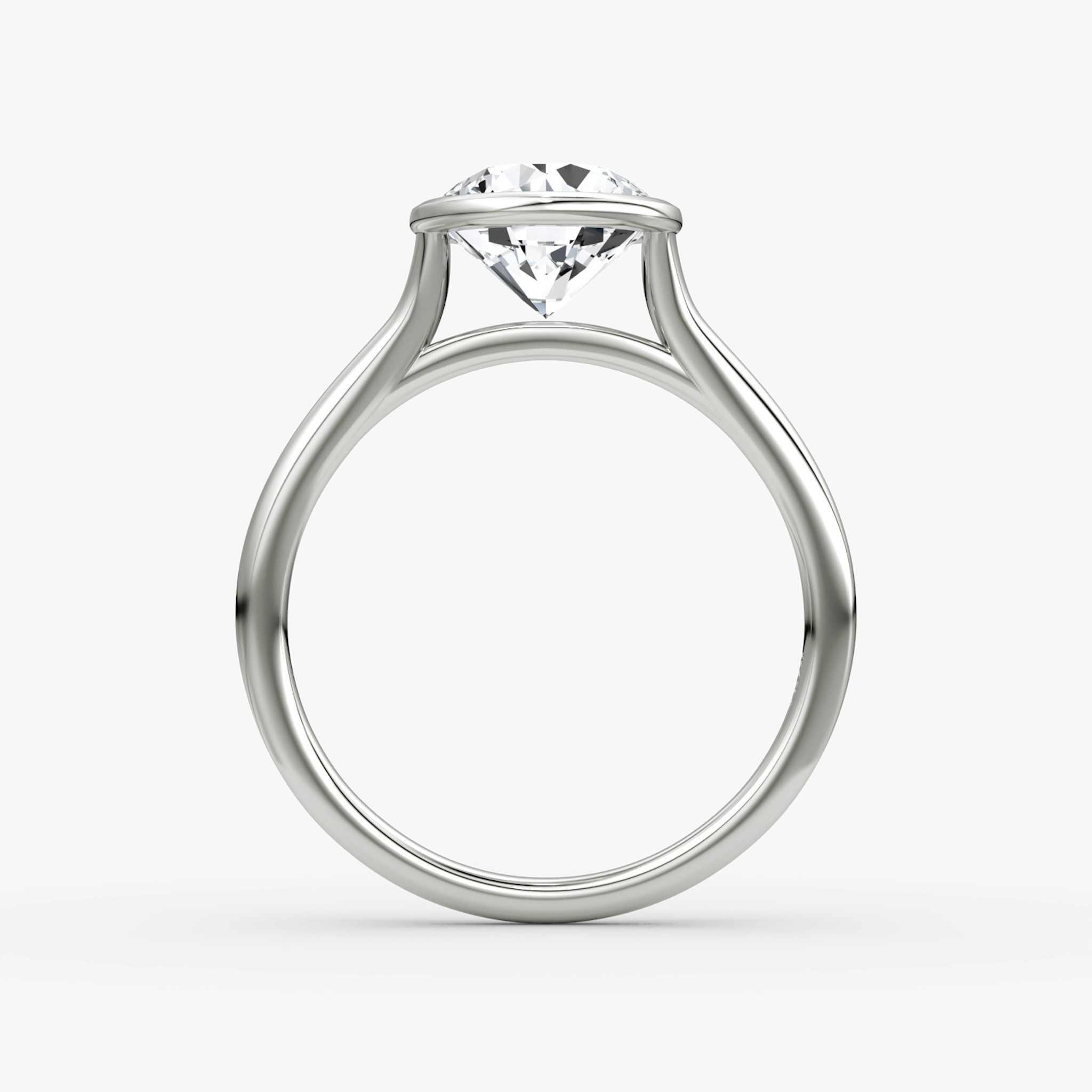 The Flat Edge Bezel | Round Brilliant | 18k | White Gold | bandAccent: Plain | caratWeight: other | diamondOrientation: vertical