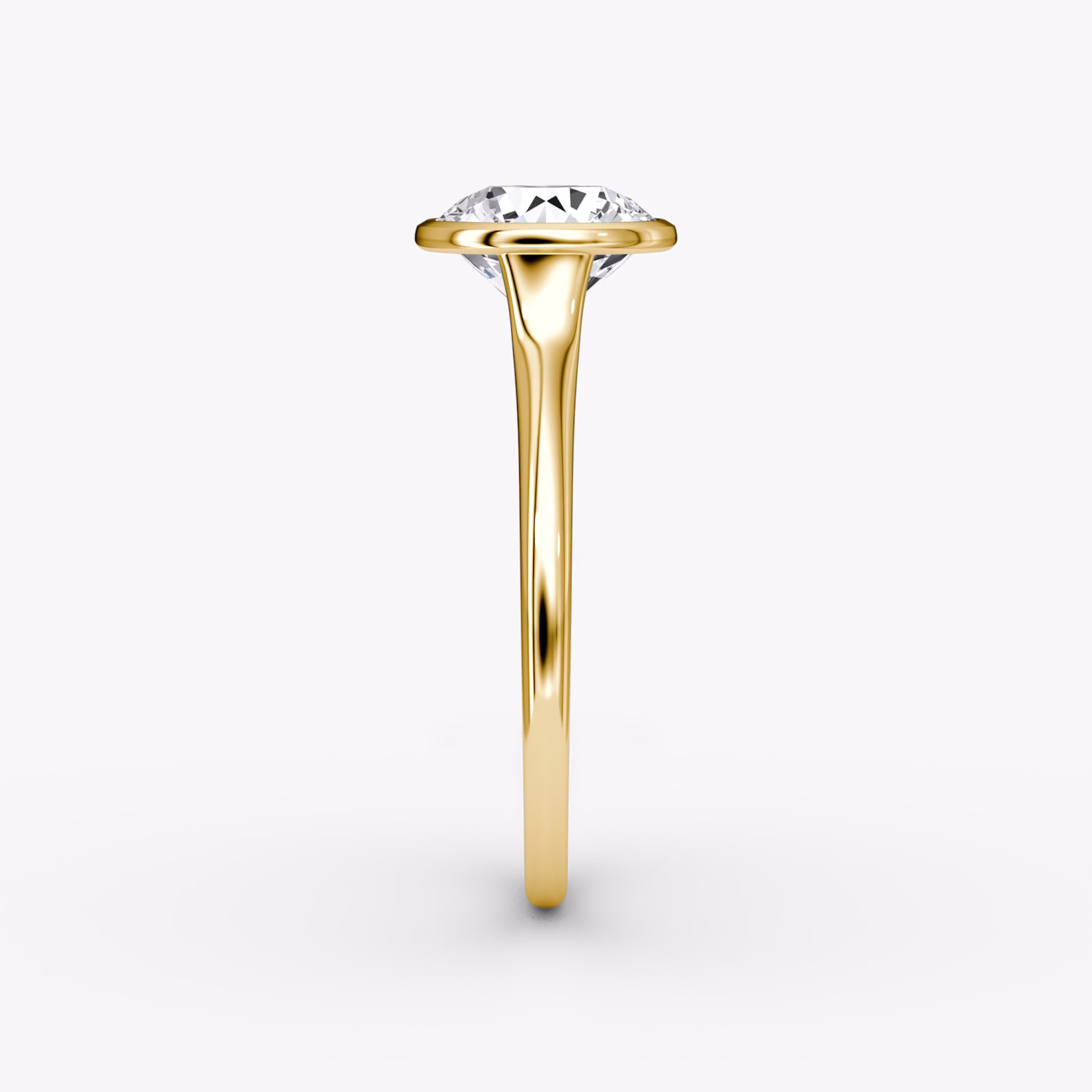 The Flat Edge Bezel | Round Brilliant | 18k | Yellow Gold | bandAccent: Plain | caratWeight: other | diamondOrientation: vertical