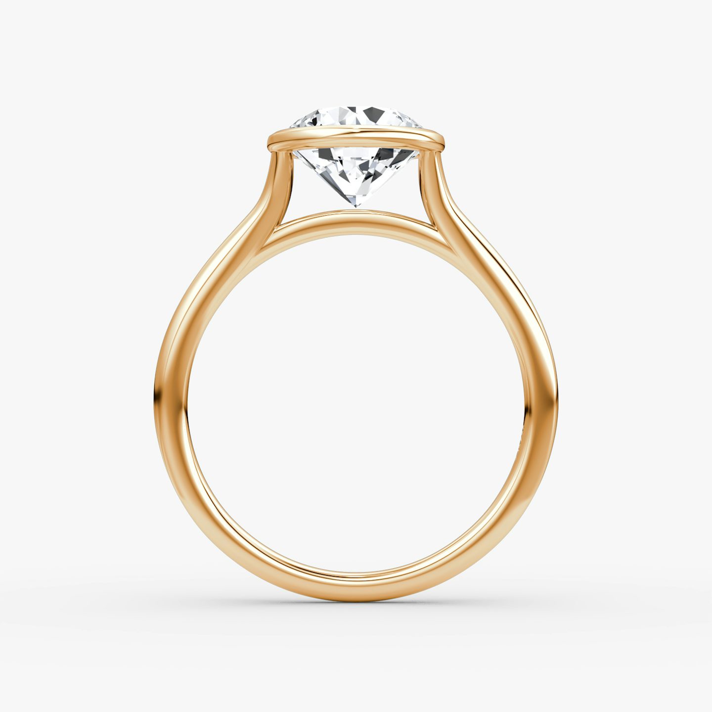 The Flat Edge Bezel | Round Brilliant | 14k | Rose Gold | bandAccent: Plain | caratWeight: other | diamondOrientation: vertical
