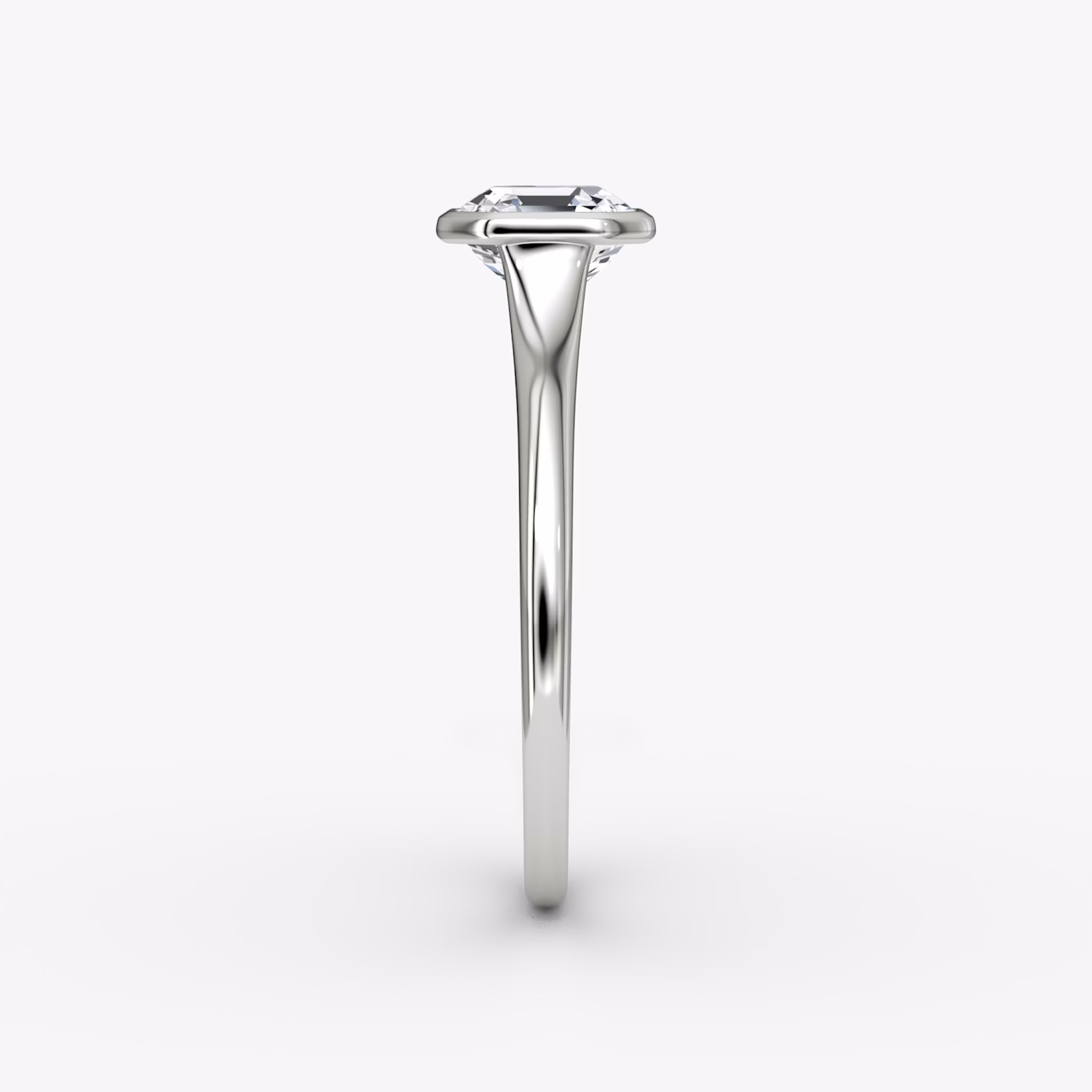 The Flat Edge Bezel | Asscher | 18k | White Gold | bandAccent: Plain | diamondOrientation: horizontal | caratWeight: other