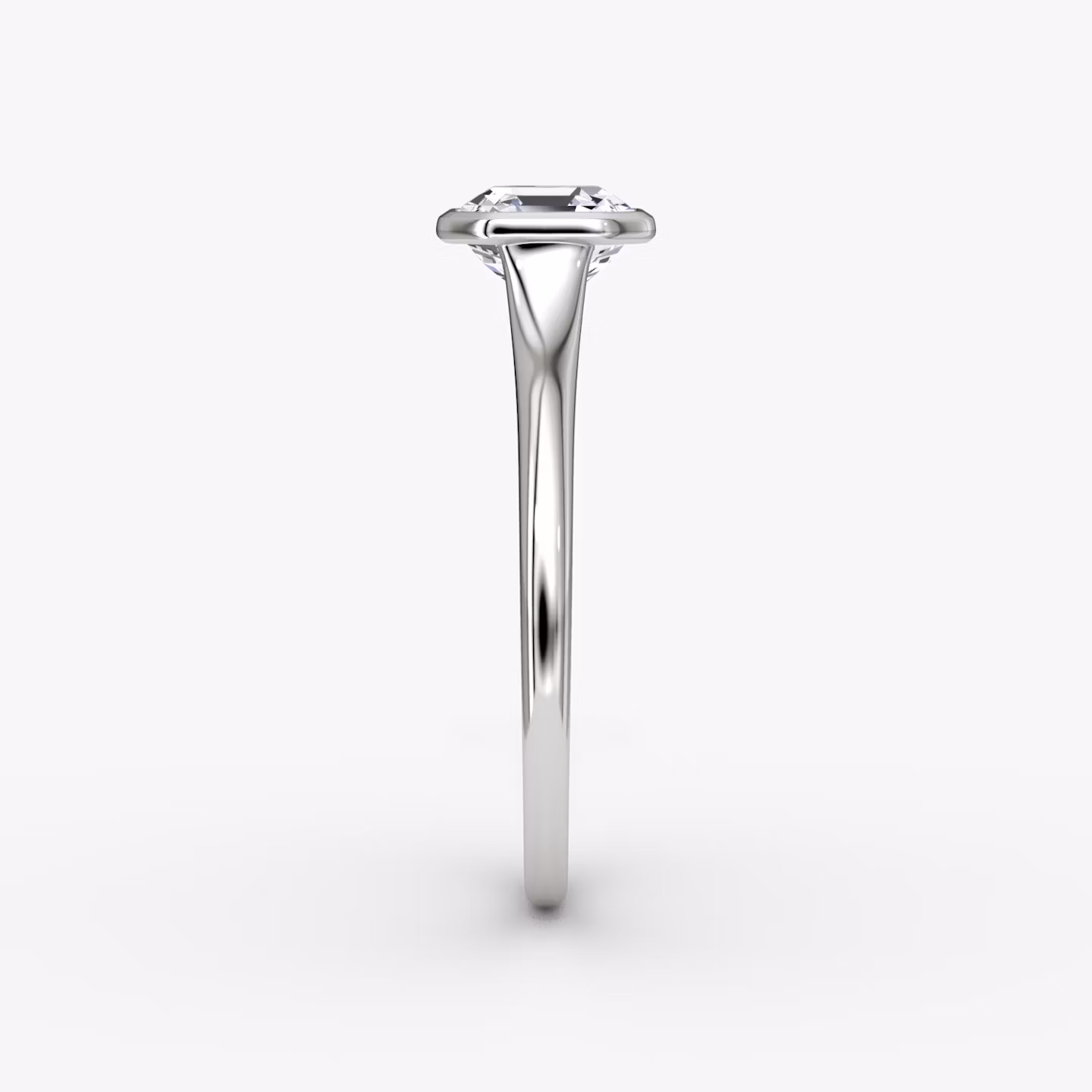 The Flat Edge Bezel | Asscher | Platinum | bandAccent: Plain | diamondOrientation: vertical | caratWeight: other