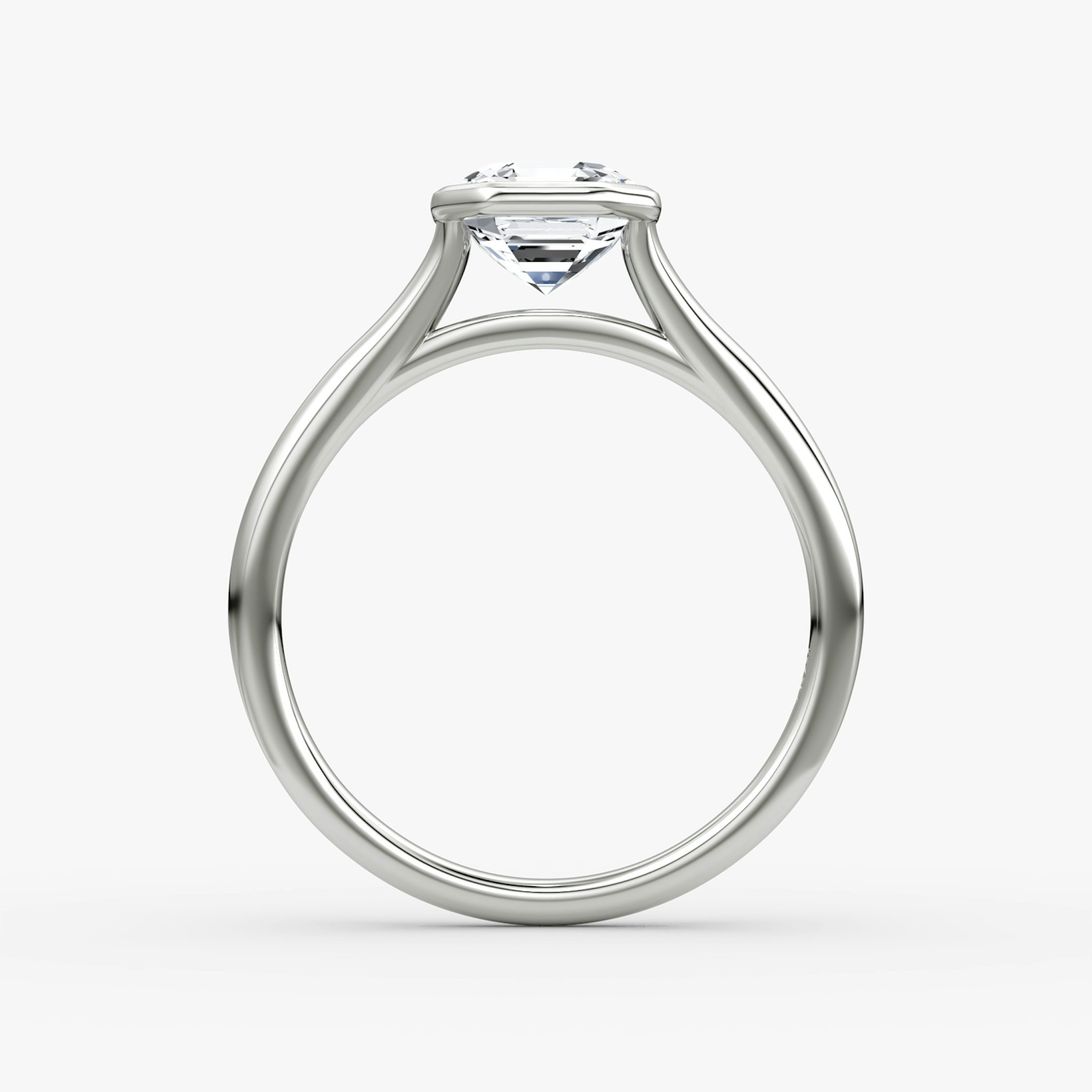 The Flat Edge Bezel | Asscher | 18k | White Gold | bandAccent: Plain | diamondOrientation: horizontal | caratWeight: other