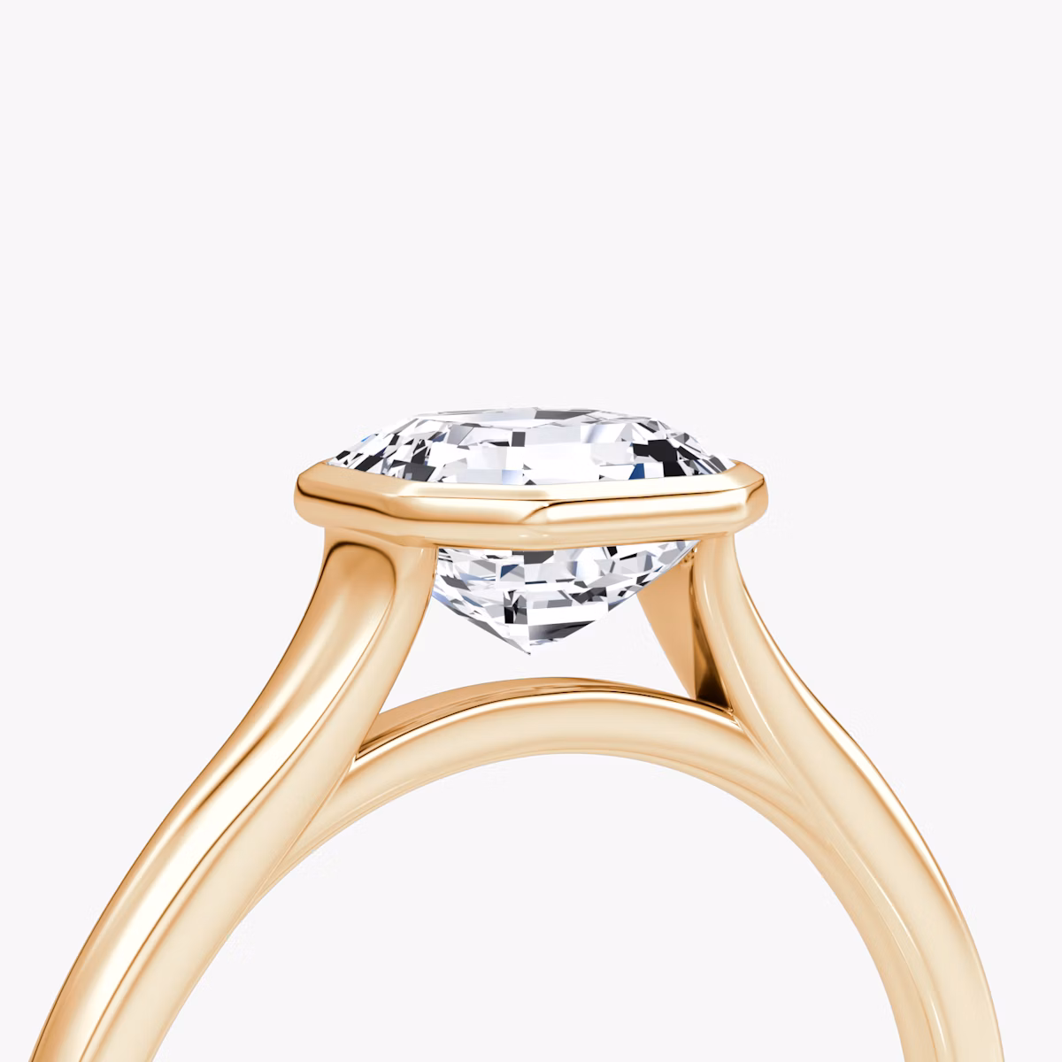 The Flat Edge Bezel | Asscher | 14k | Rose Gold | bandAccent: Plain | diamondOrientation: vertical | caratWeight: other