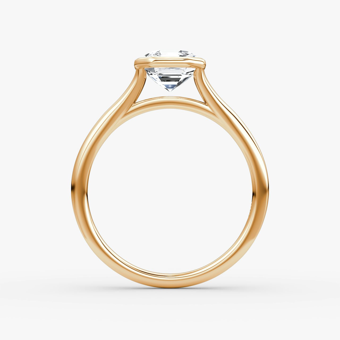 The Flat Edge Bezel | Asscher | 14k | Rose Gold | bandAccent: Plain | diamondOrientation: vertical | caratWeight: other