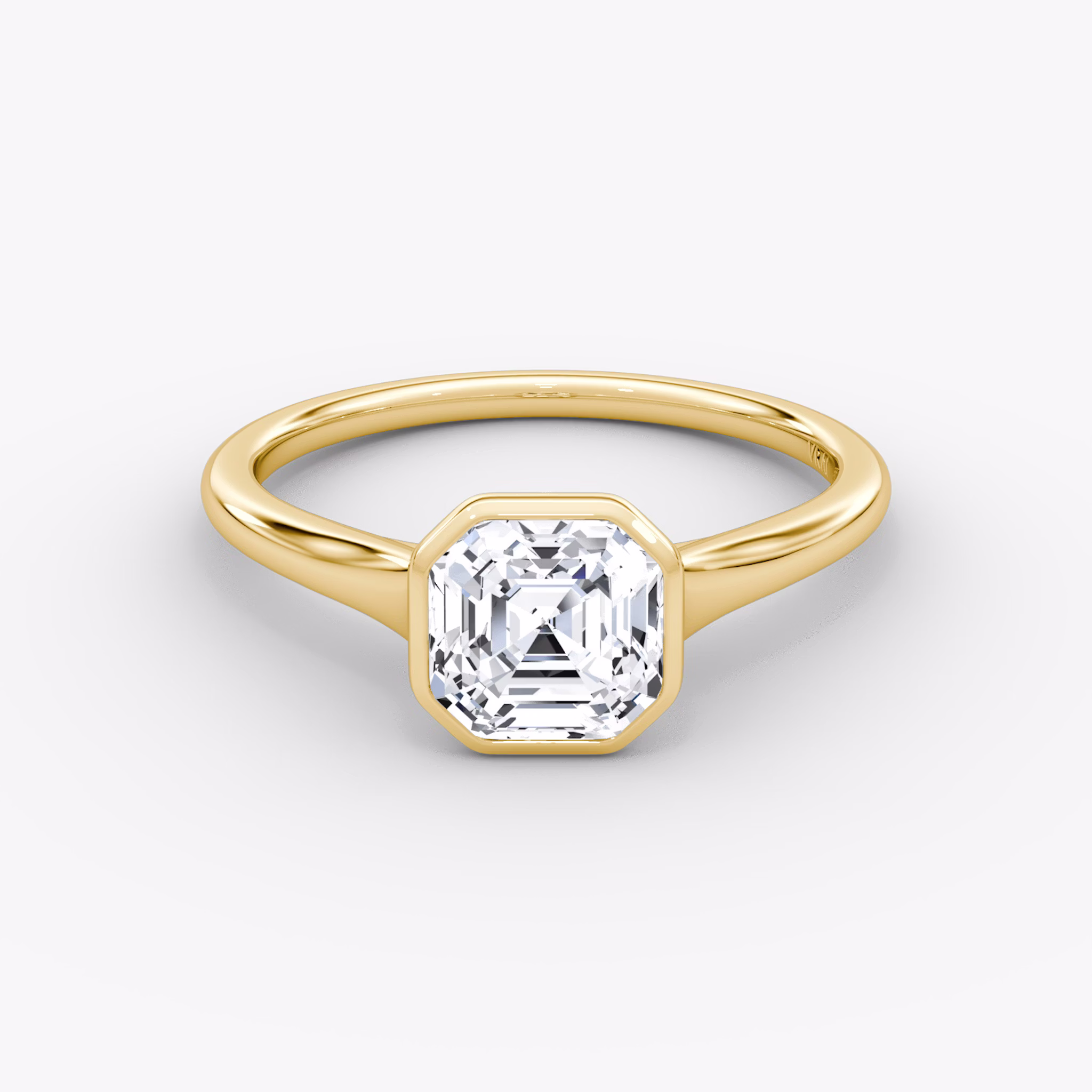 The Flat Edge Bezel | Asscher | 18k | Yellow Gold | bandAccent: Plain | diamondOrientation: horizontal | caratWeight: other