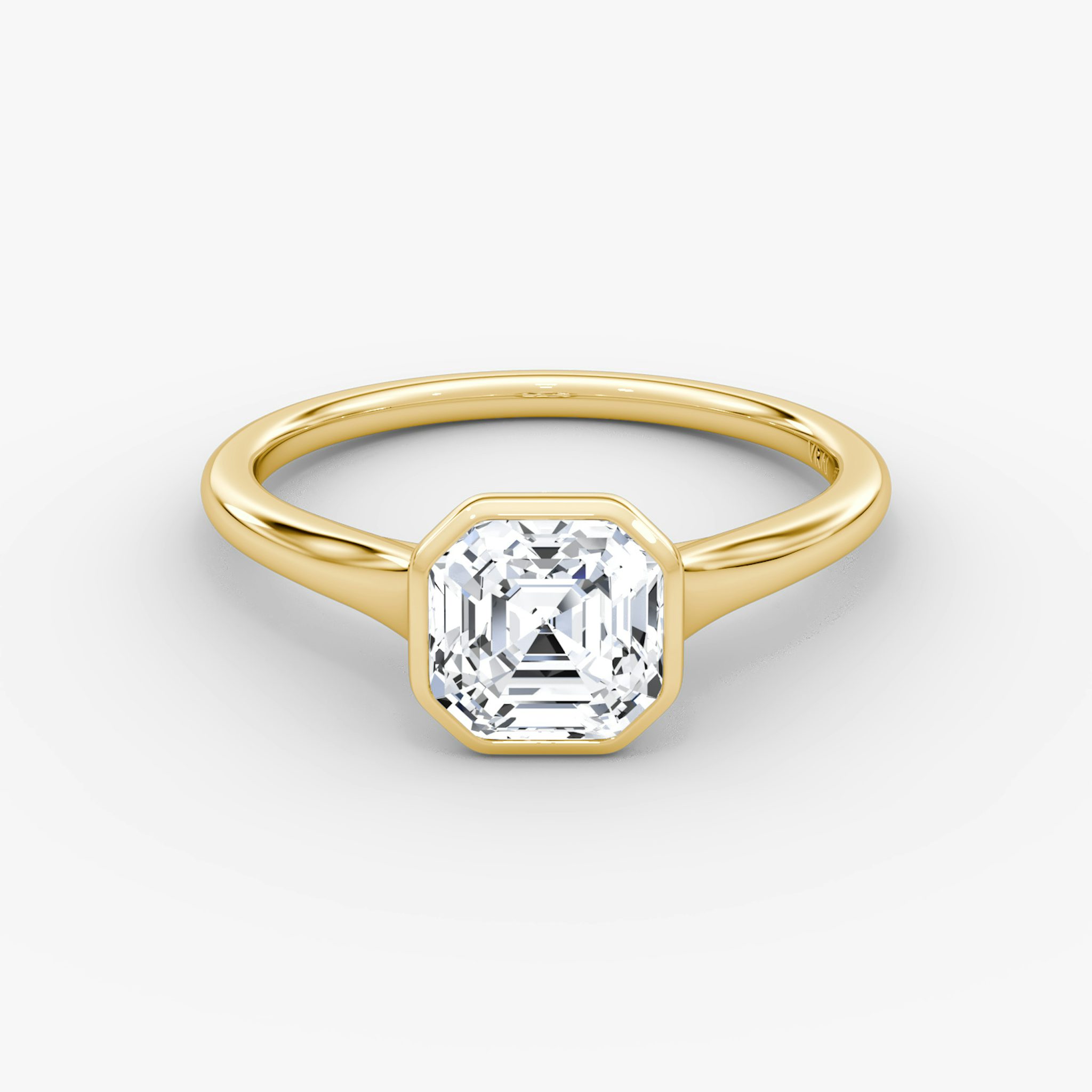 The Flat Edge Bezel | Asscher | 18k | Yellow Gold | bandAccent: Plain | diamondOrientation: horizontal | caratWeight: other