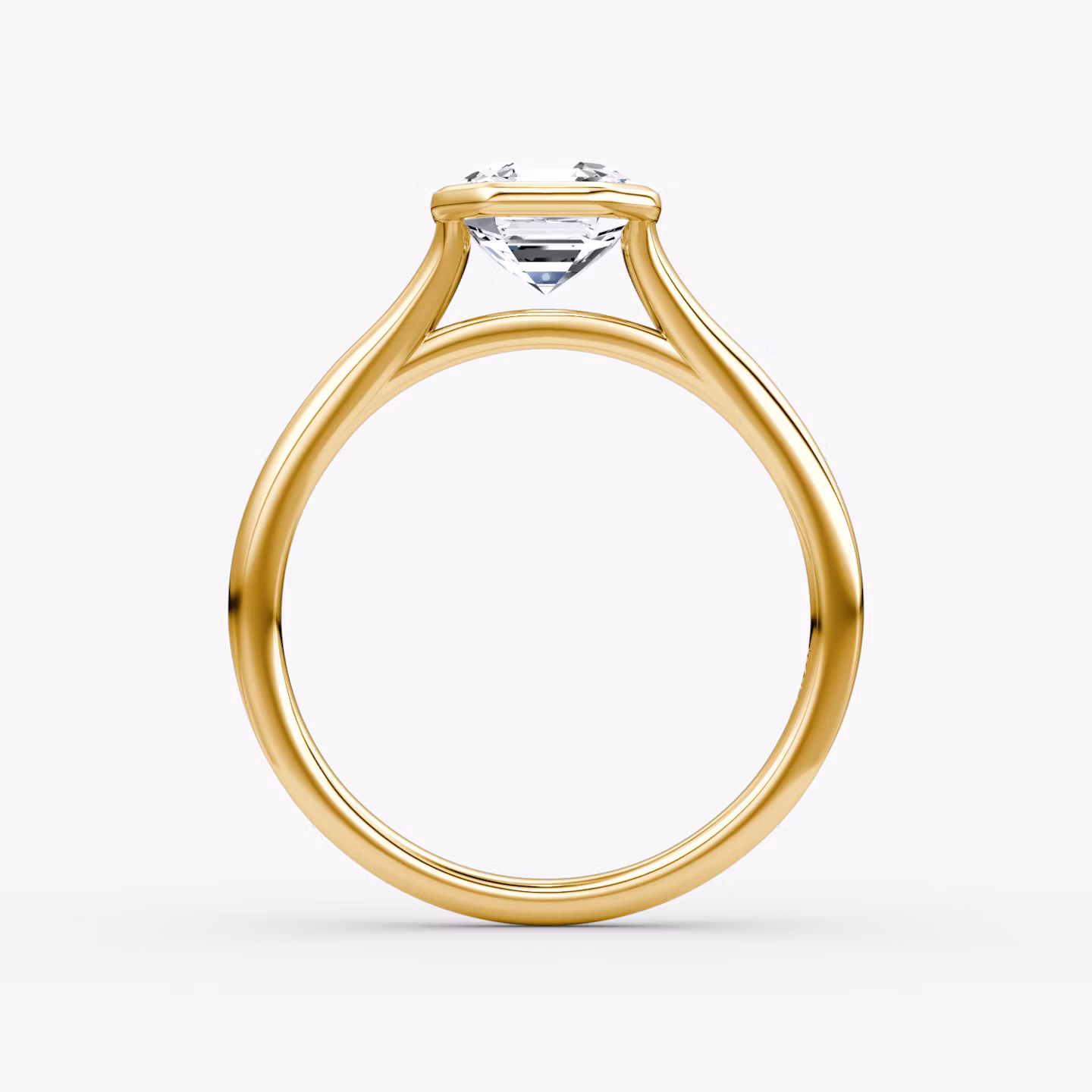 The Flat Edge Bezel | Asscher | 18k | Yellow Gold | bandAccent: Plain | diamondOrientation: vertical | caratWeight: other