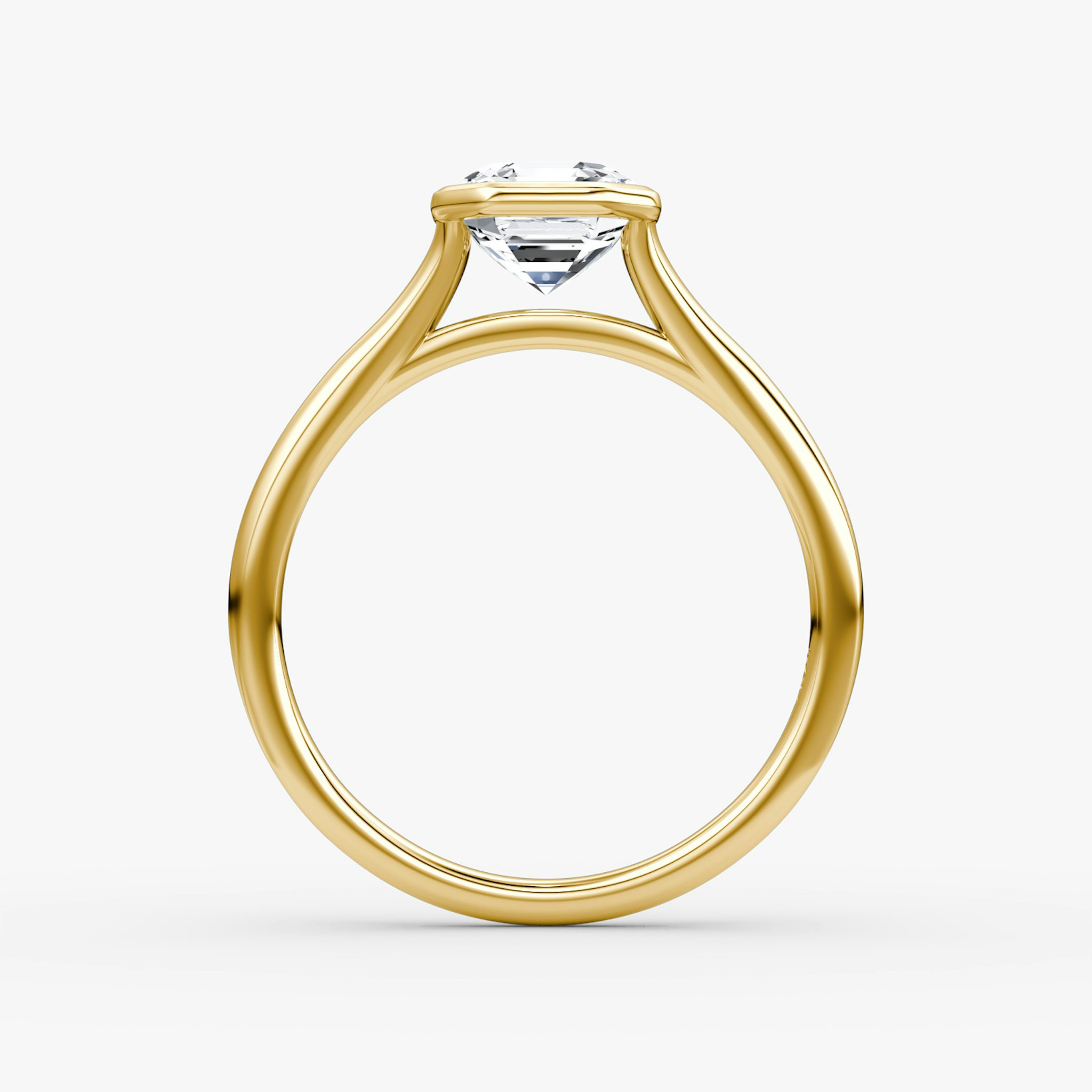 The Flat Edge Bezel | Asscher | 18k | Yellow Gold | bandAccent: Plain | diamondOrientation: horizontal | caratWeight: other