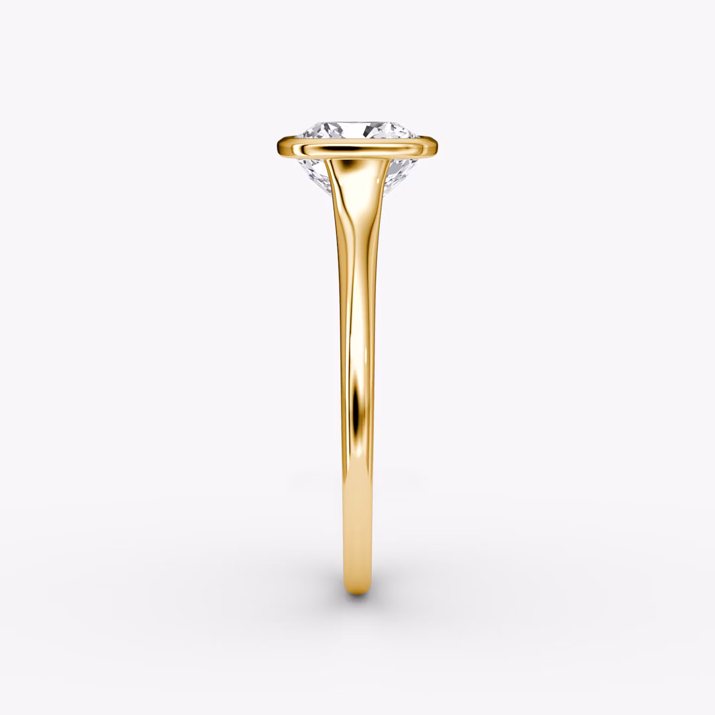 The Flat Edge Bezel | Cushion | 18k | Yellow Gold | bandAccent: Plain | diamondOrientation: vertical | caratWeight: other