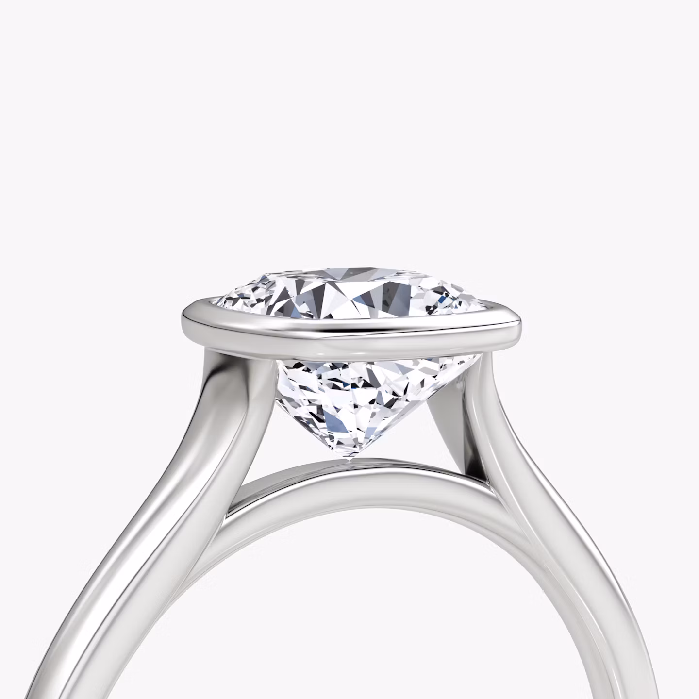 The Flat Edge Bezel | Cushion | Platinum | bandAccent: Plain | diamondOrientation: vertical | caratWeight: other