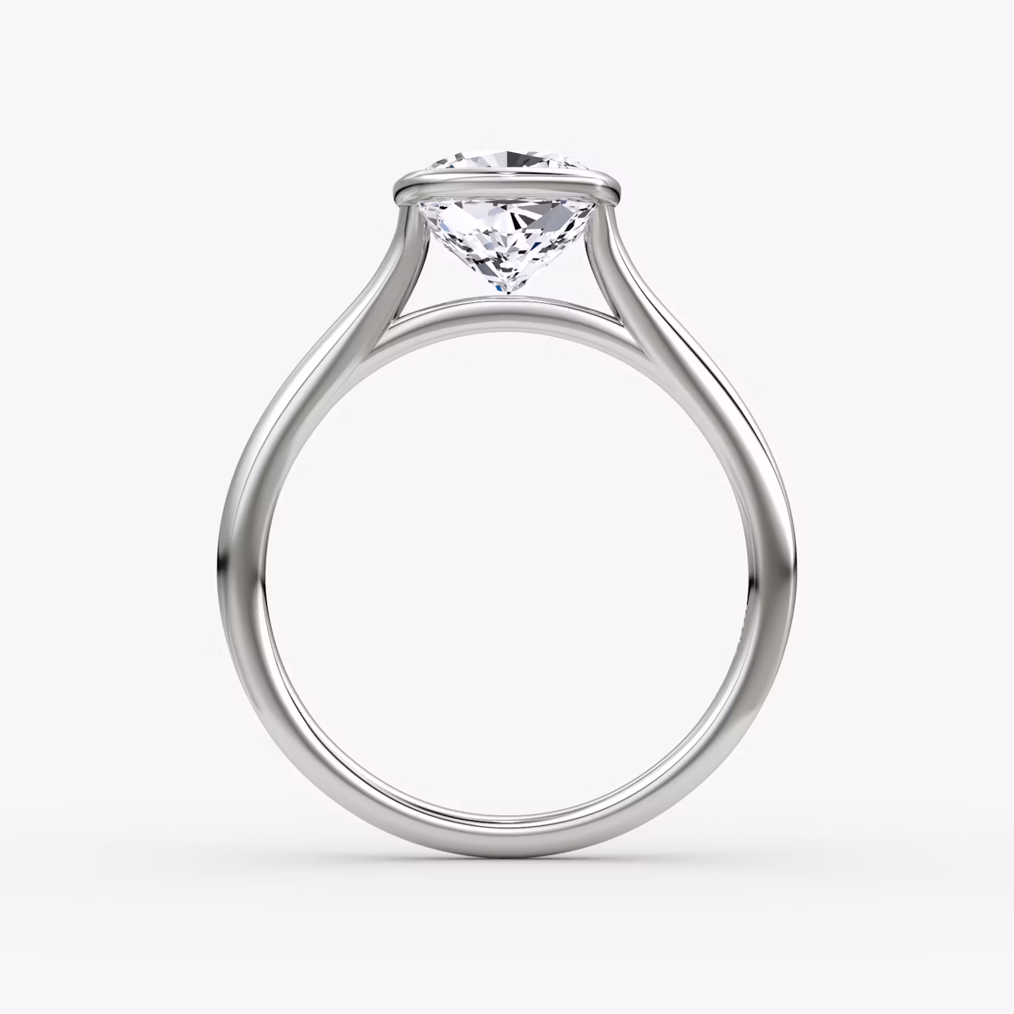 The Flat Edge Bezel | Cushion | Platinum | bandAccent: Plain | diamondOrientation: vertical | caratWeight: other