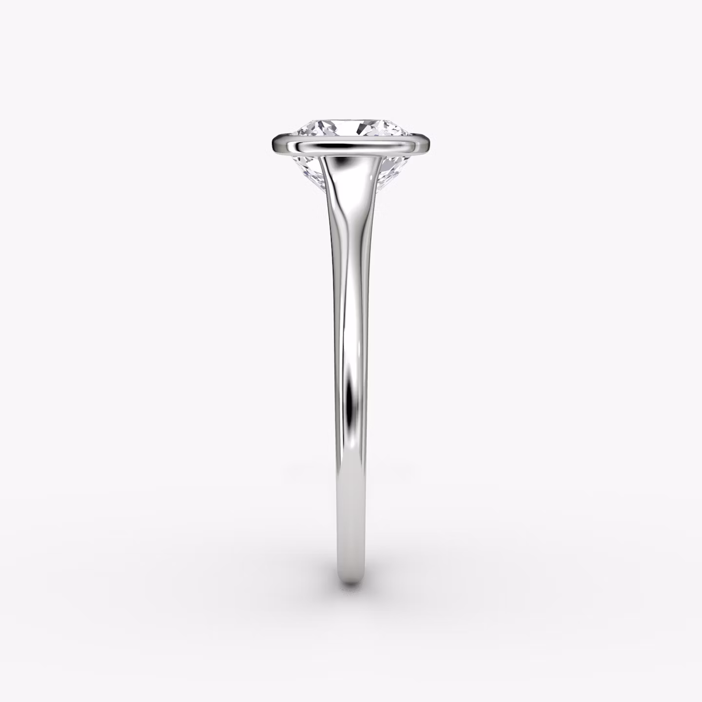 The Flat Edge Bezel | Cushion | Platinum | bandAccent: Plain | diamondOrientation: vertical | caratWeight: other