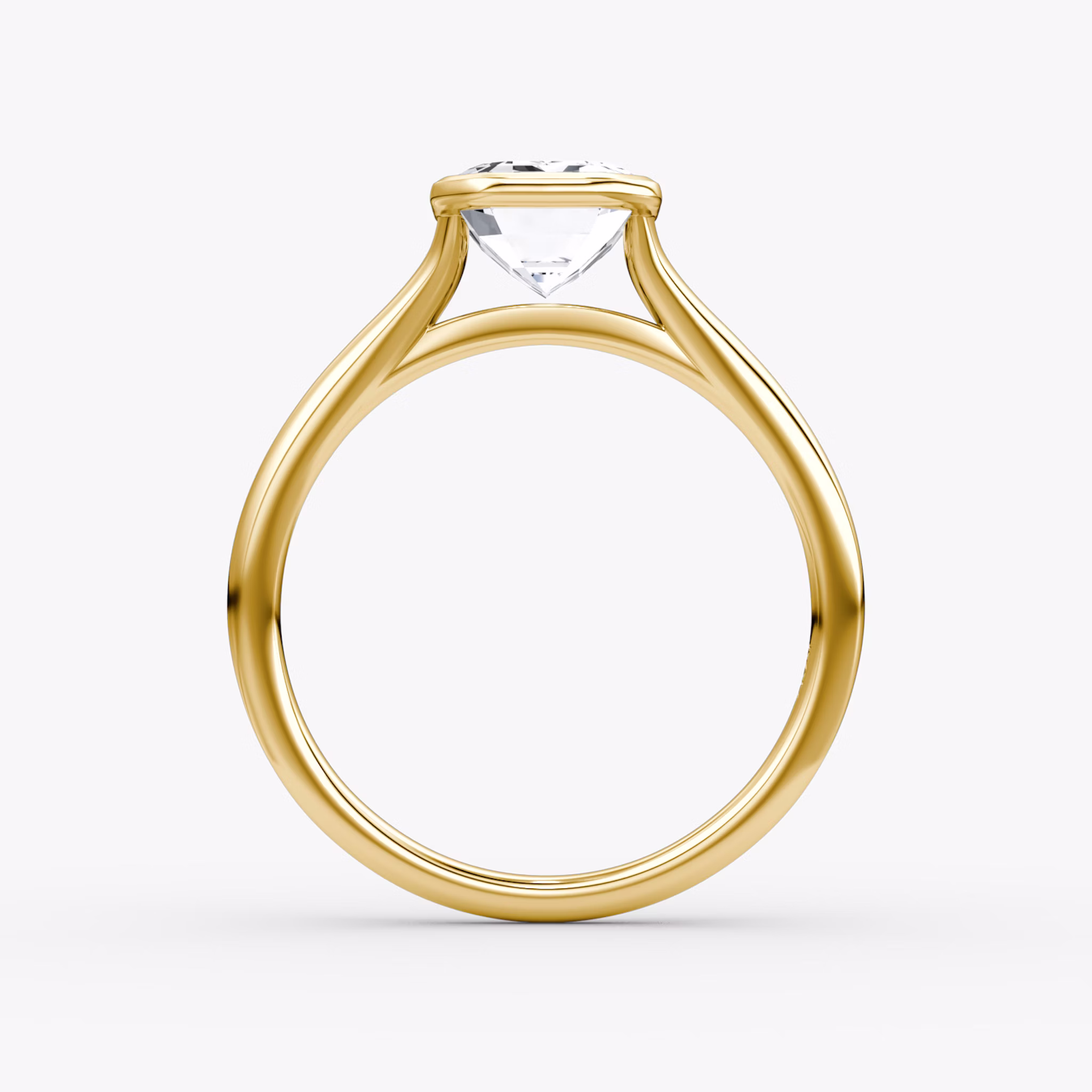 The Flat Edge Bezel | Emerald | 18k | Yellow Gold | bandAccent: Plain | diamondOrientation: vertical | caratWeight: other