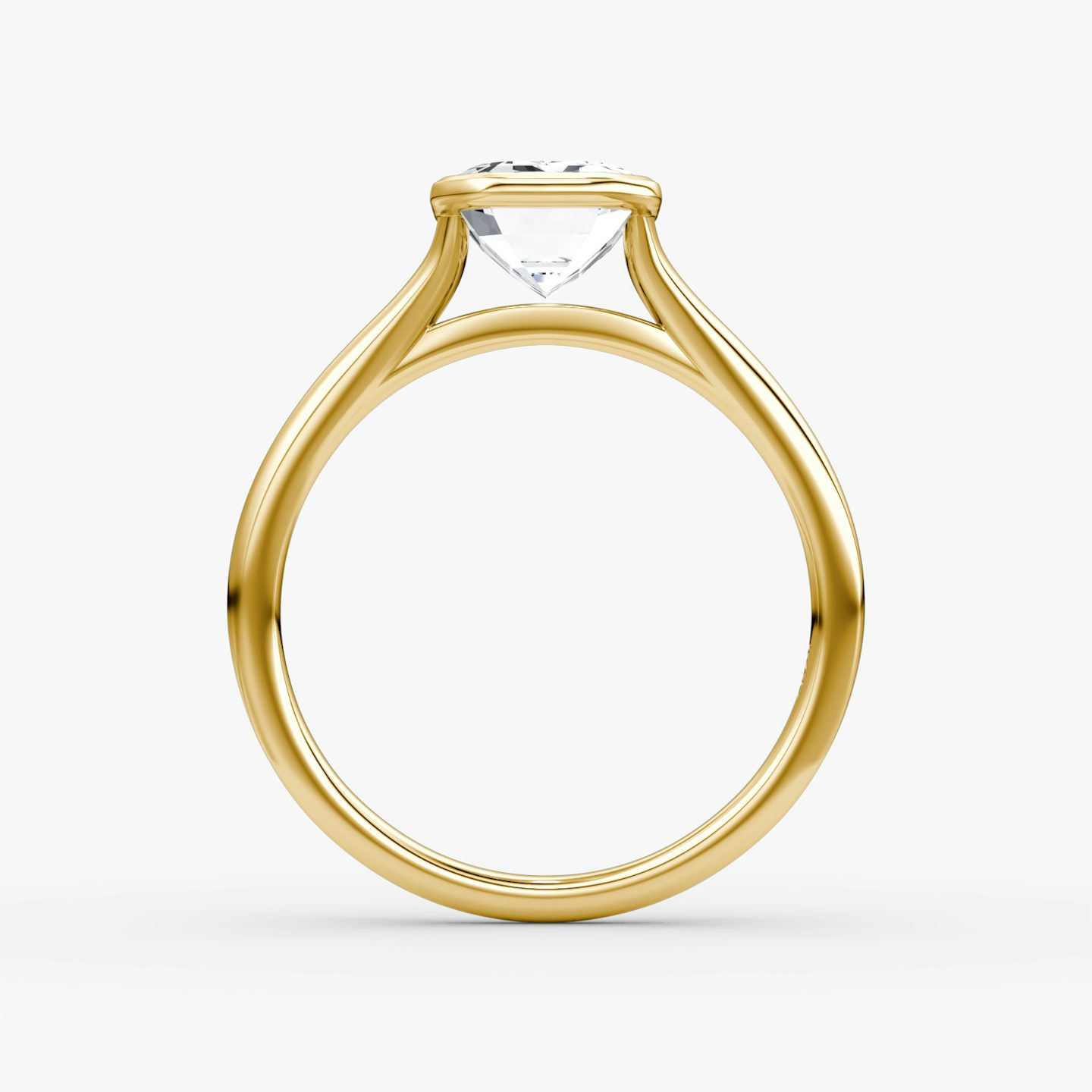 The Flat Edge Bezel | Emerald | 18k | Yellow Gold | bandAccent: Plain | diamondOrientation: vertical | caratWeight: other