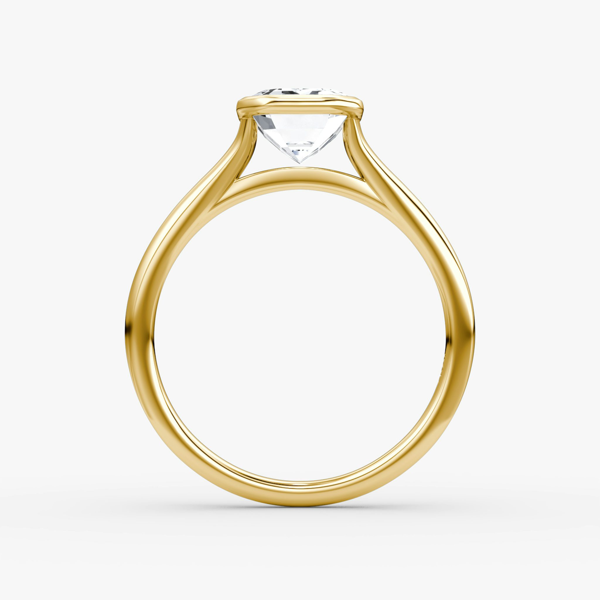 The Flat Edge Bezel | Emerald | 18k | Yellow Gold | bandAccent: Plain | diamondOrientation: vertical | caratWeight: other
