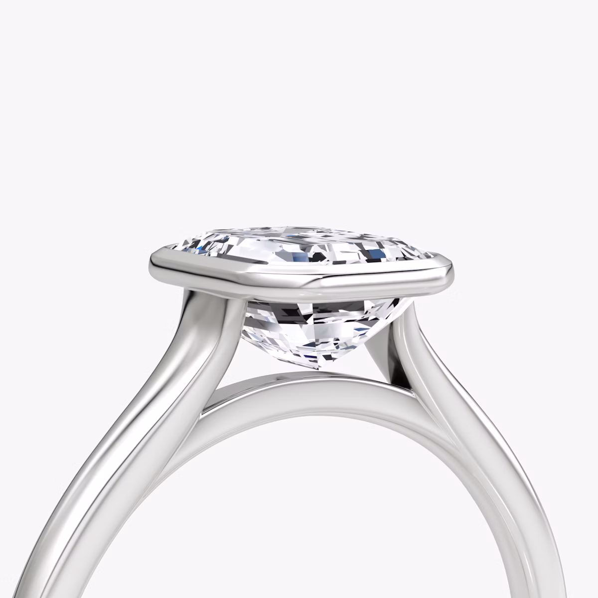 The Flat Edge Bezel | Emerald | 18k | White Gold | bandAccent: Plain | diamondOrientation: vertical | caratWeight: other