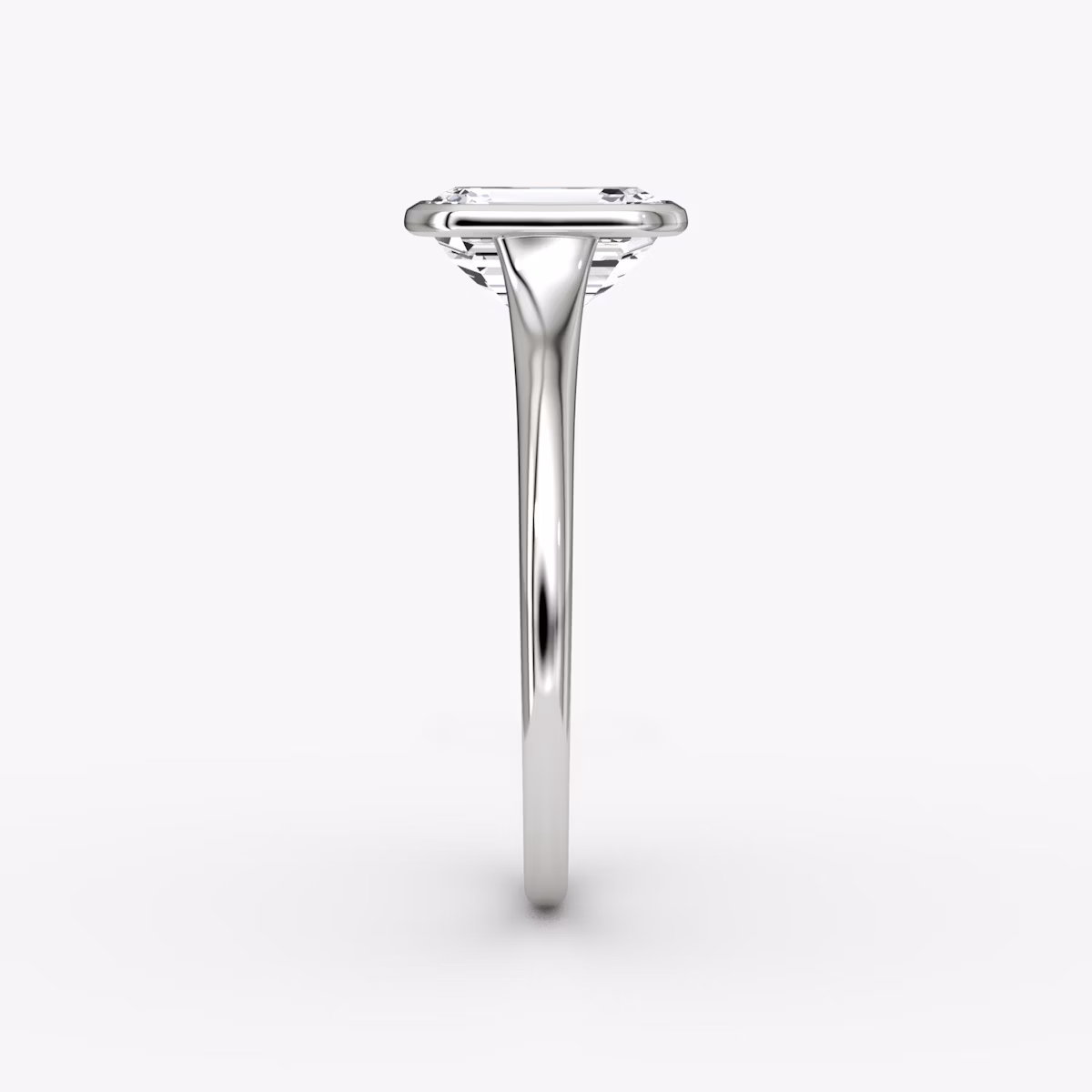 The Flat Edge Bezel | Emerald | 18k | White Gold | bandAccent: Plain | diamondOrientation: vertical | caratWeight: other