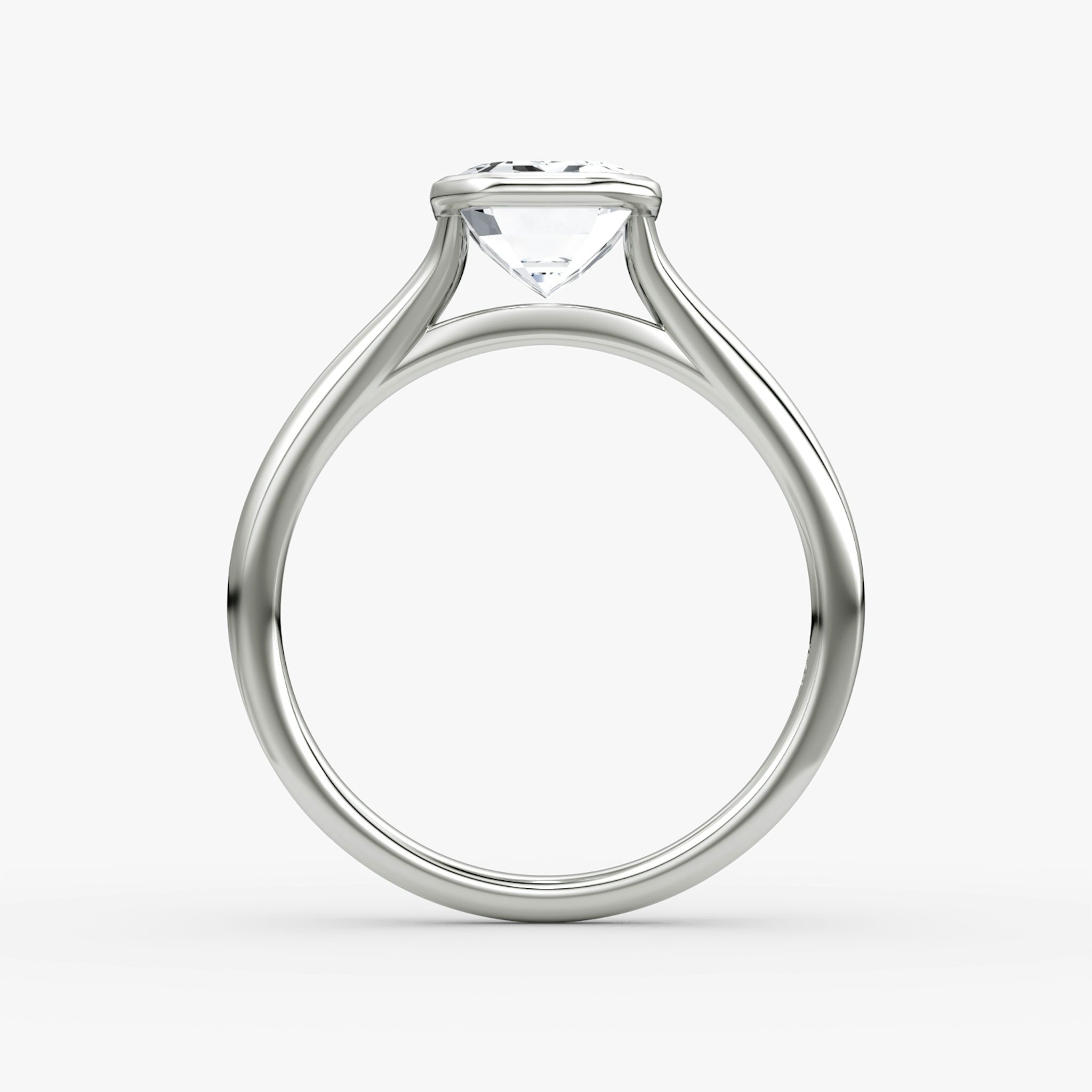 The Flat Edge Bezel | Emerald | 18k | White Gold | bandAccent: Plain | diamondOrientation: vertical | caratWeight: other