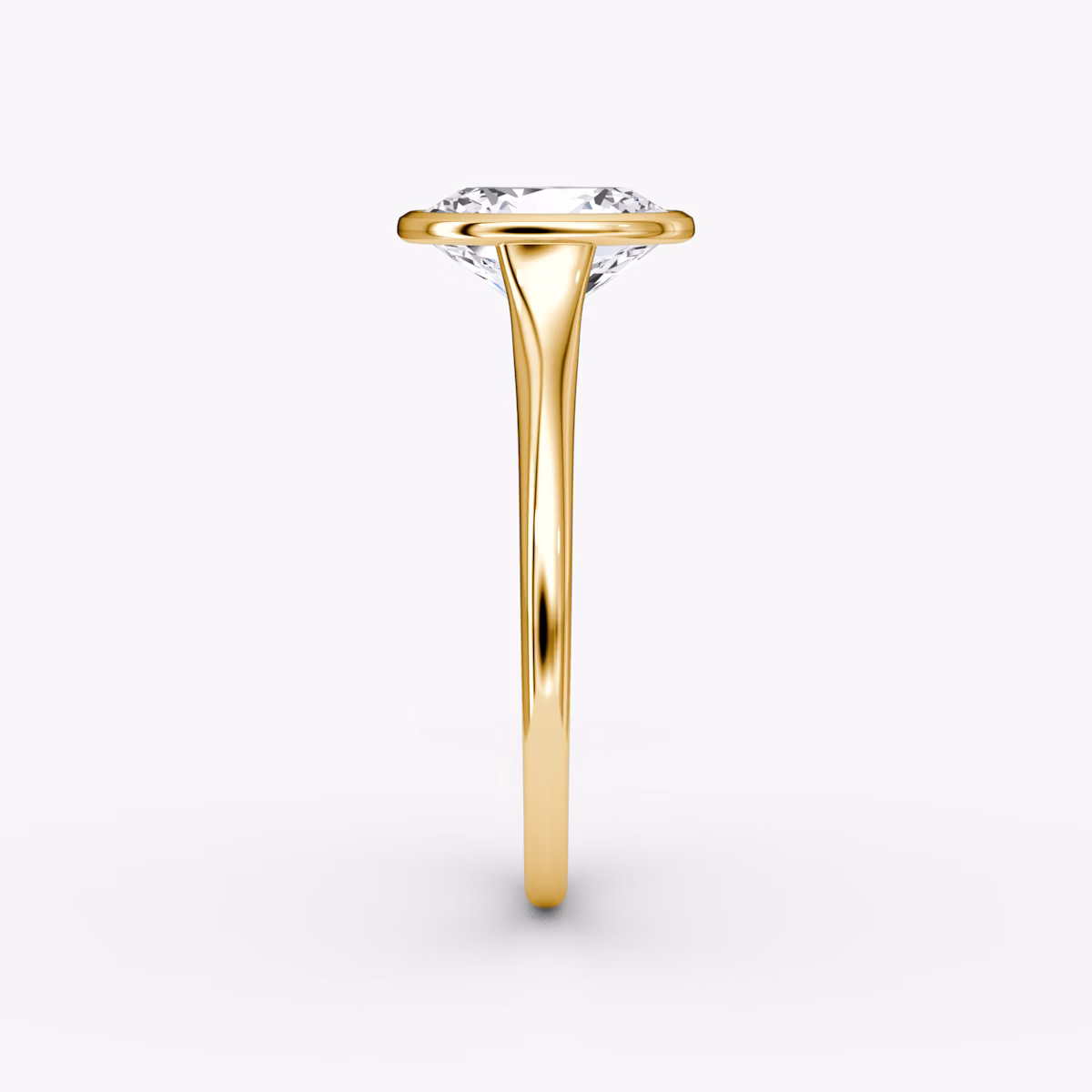 The Flat Edge Bezel | Oval | 18k | Yellow Gold | bandAccent: Plain | diamondOrientation: vertical | caratWeight: other