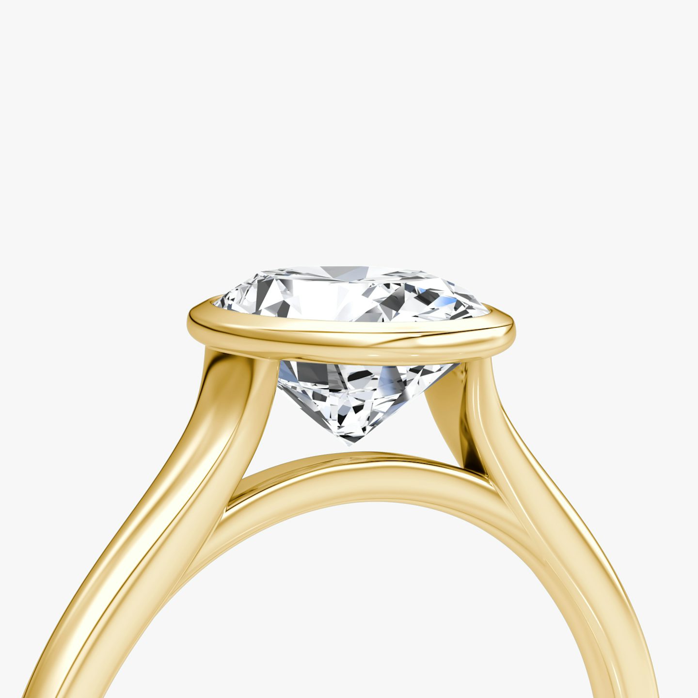 The Flat Edge Bezel | Oval | 18k | Yellow Gold | bandAccent: Plain | diamondOrientation: vertical | caratWeight: other