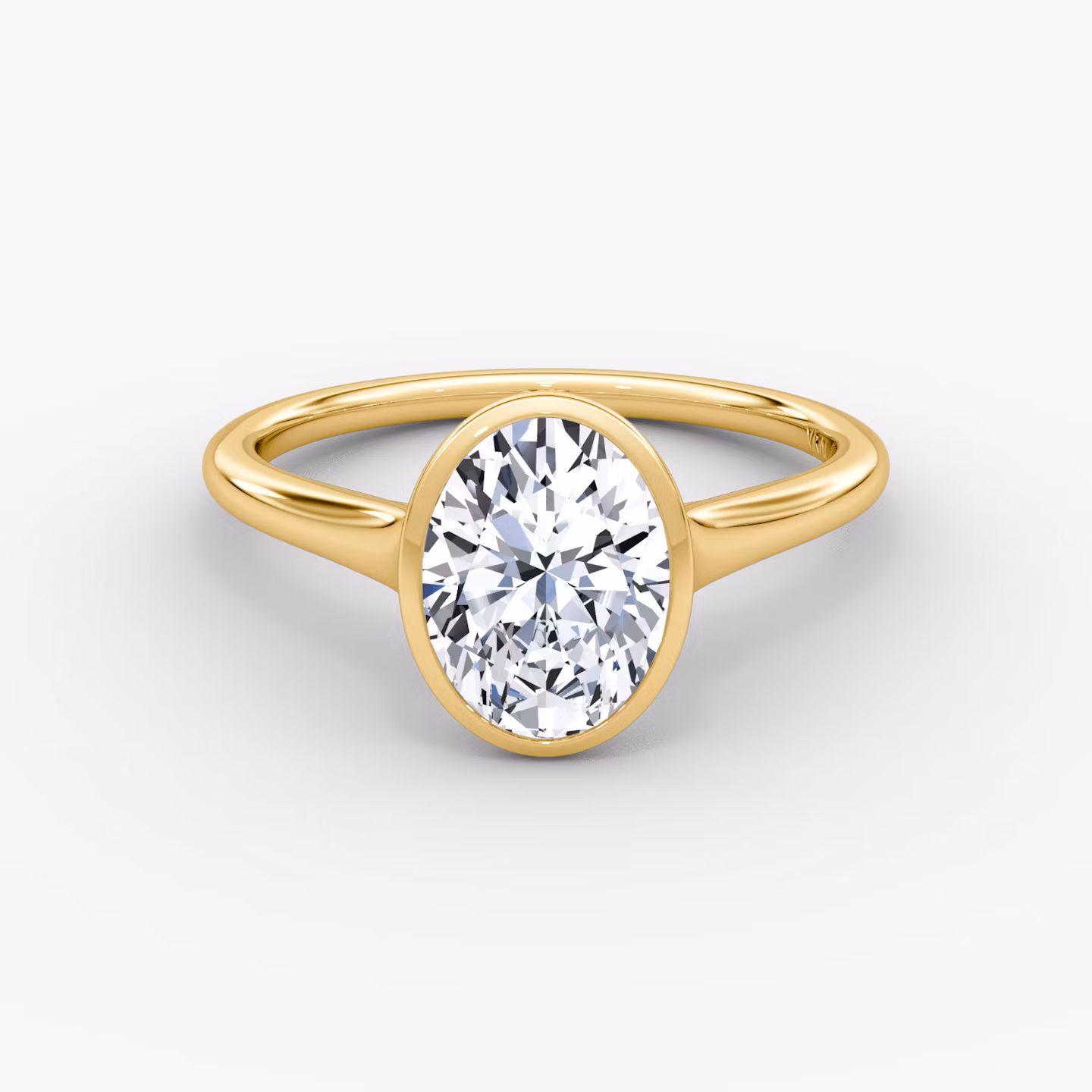 The Flat Edge Bezel Oval | Yellow Gold