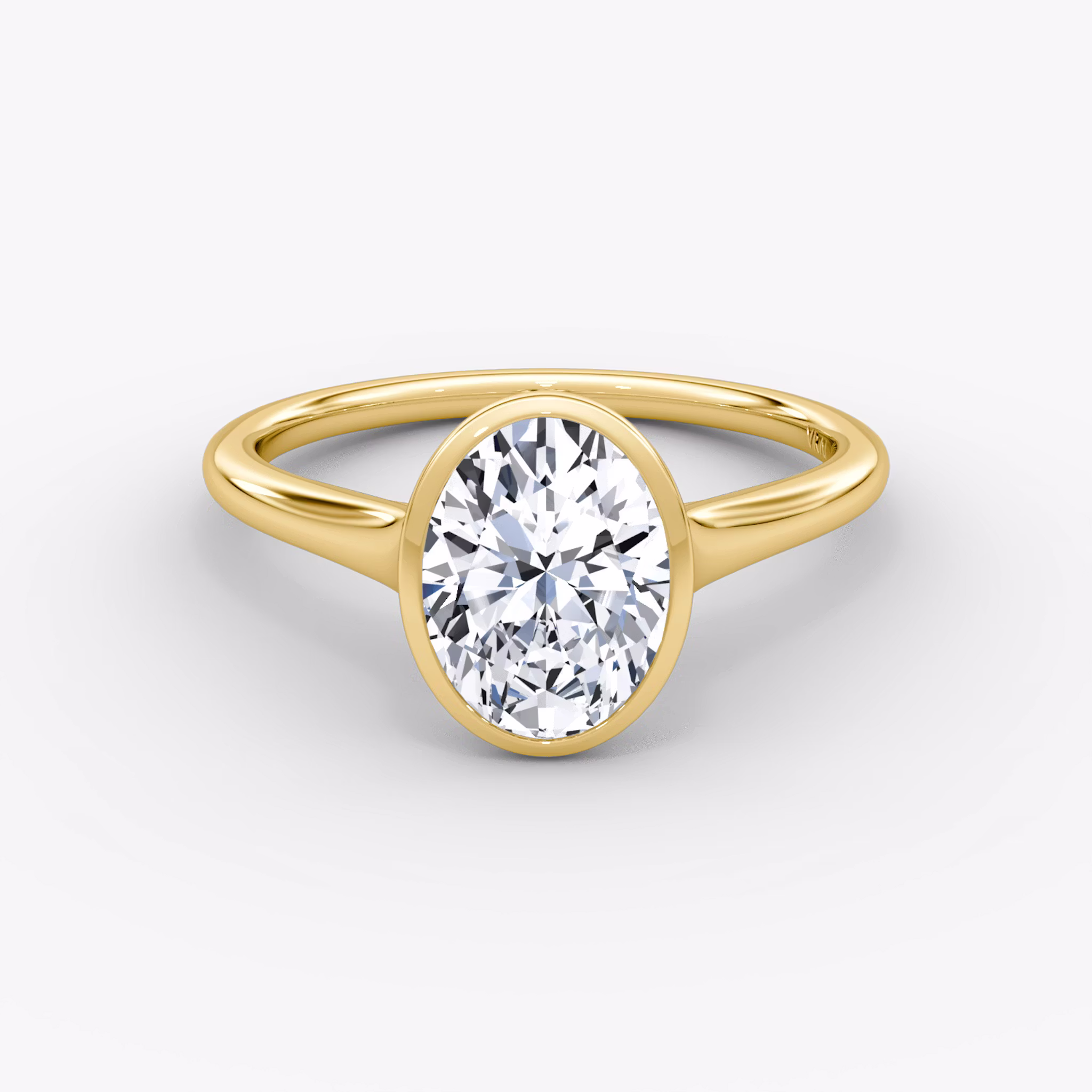 The Flat Edge Bezel Oval | Yellow Gold