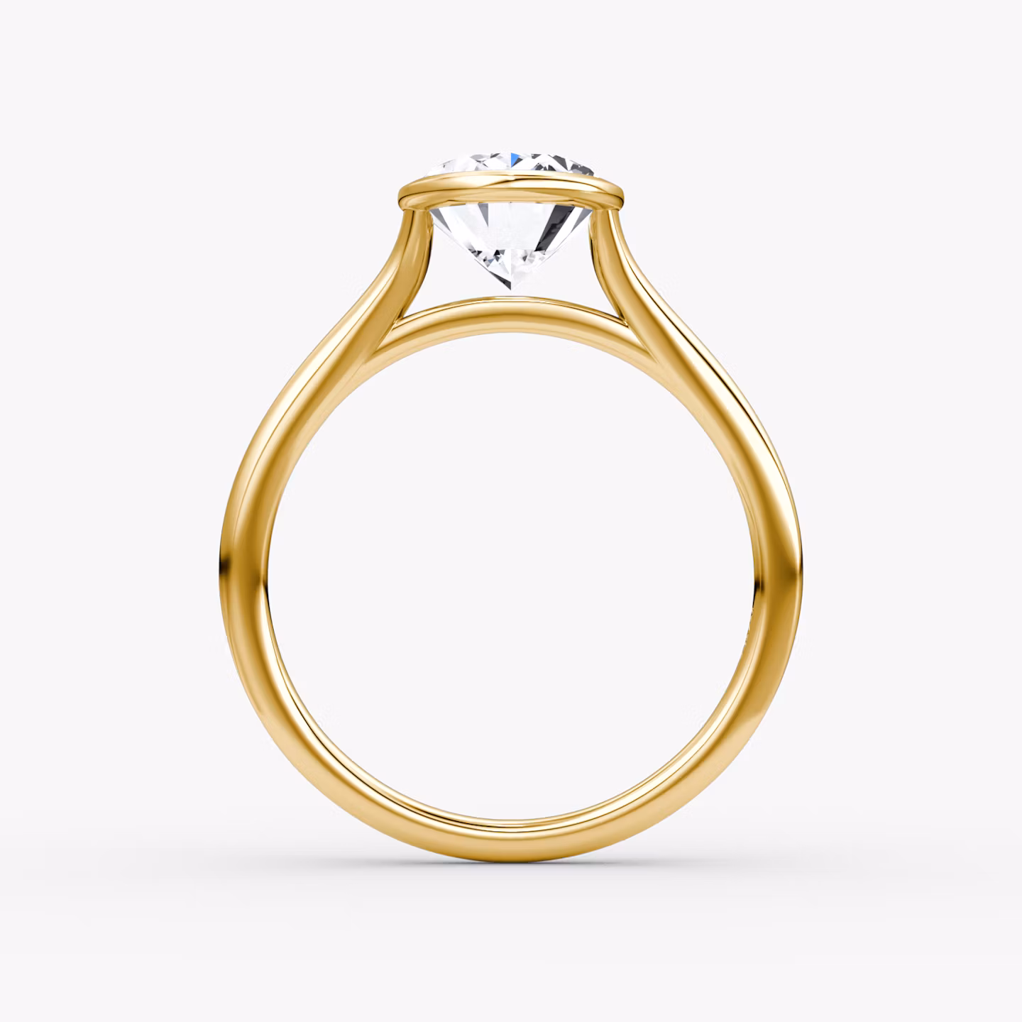 The Flat Edge Bezel | Oval | 18k | Yellow Gold | bandAccent: Plain | diamondOrientation: vertical | caratWeight: other