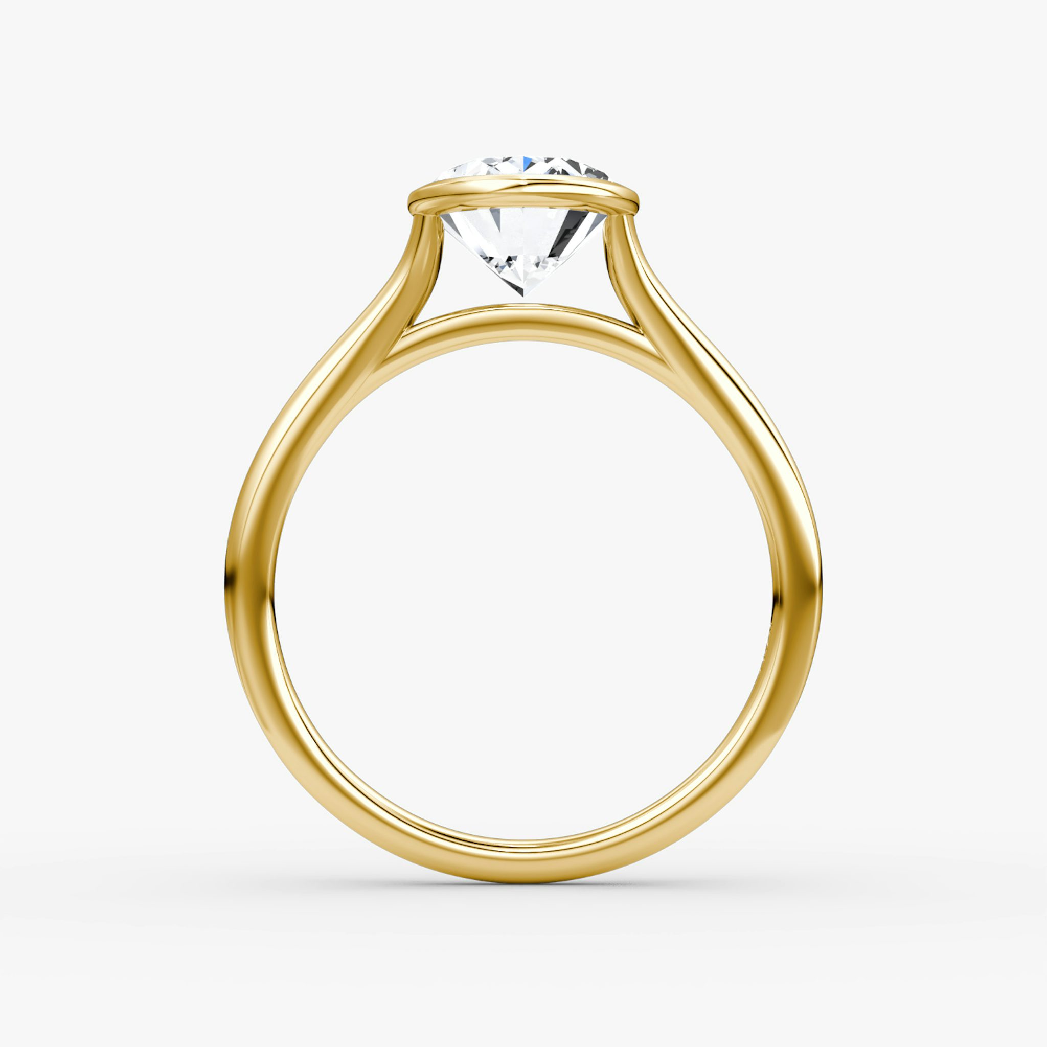 The Flat Edge Bezel | Oval | 18k | Yellow Gold | bandAccent: Plain | diamondOrientation: vertical | caratWeight: other