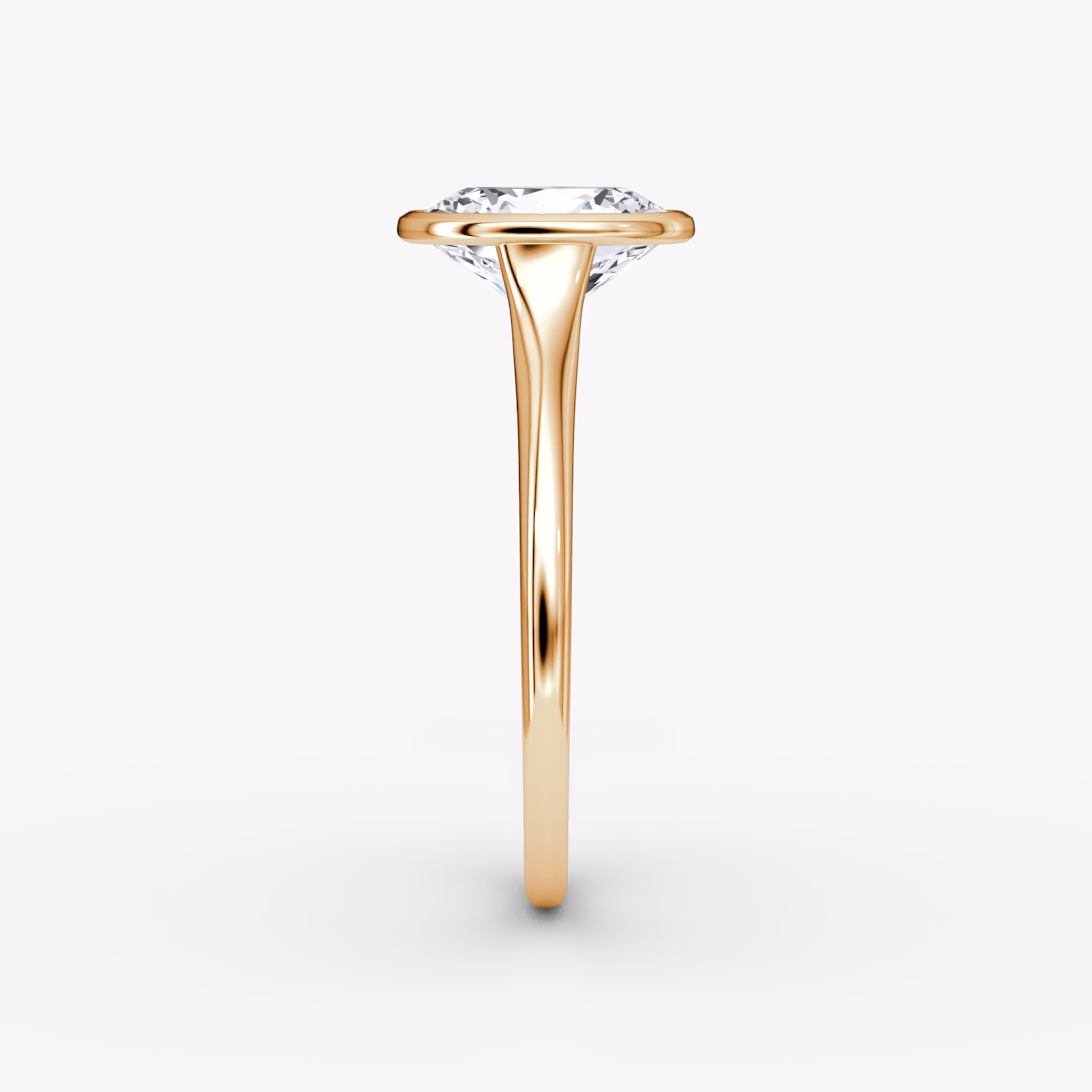 The Flat Edge Bezel | Oval | 14k | Rose Gold | bandAccent: Plain | diamondOrientation: vertical | caratWeight: other